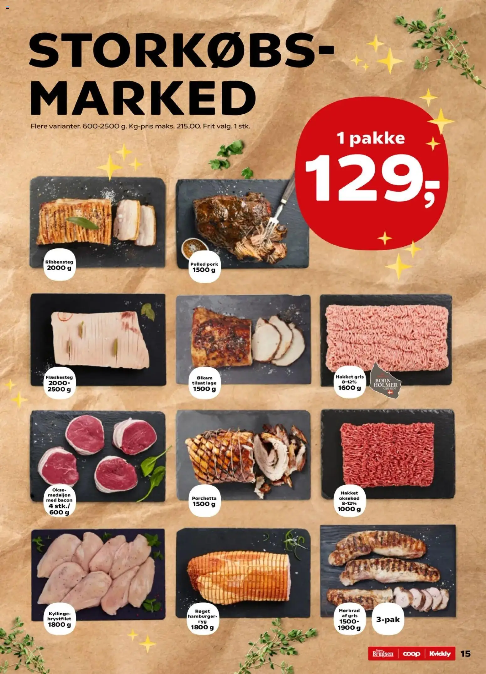 Kvickly tilbudsavis – gyldig fra 31.10.2025 | Side: 15 | Produkter: Oksekød, Flæskesteg, Bacon