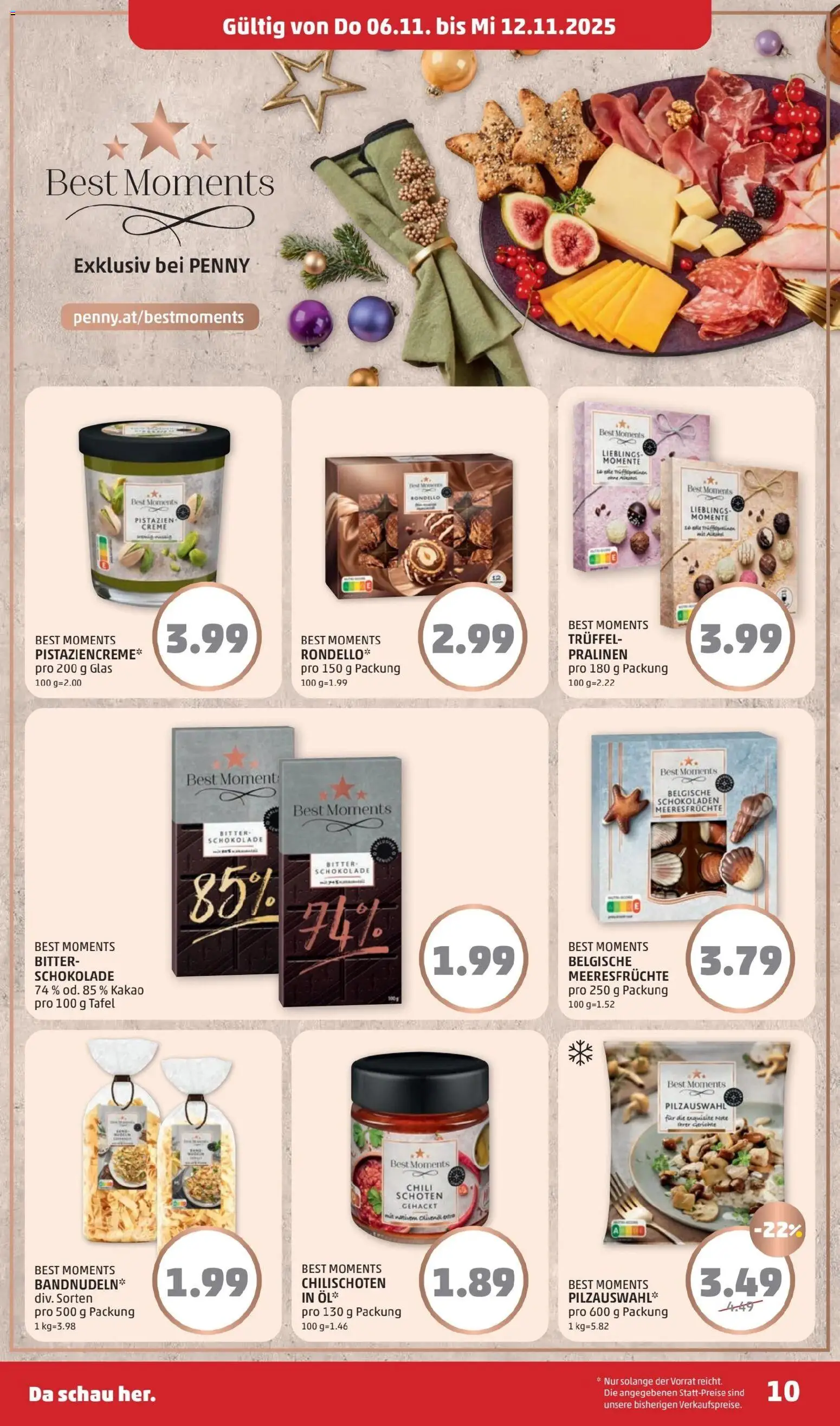 Penny Markt Flugblatt gültig ab 06.11.2025 | Seite: 10 | Produkte: Meeresfrüchte, Chili, Creme, Schokolade