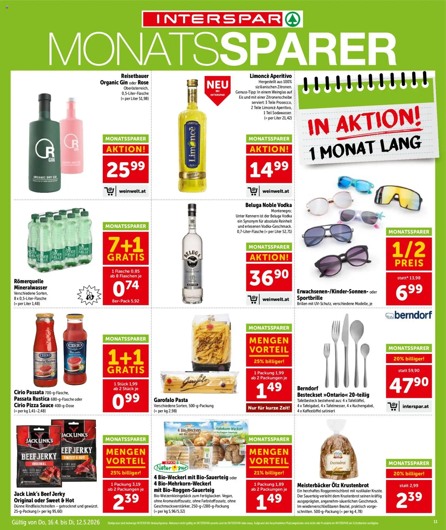 Interspar Flugblatt - Niederösterreich gültig ab 16.04.2026 | Seite: 12 | Produkte: Gin, Pasta, Eis, Pizza