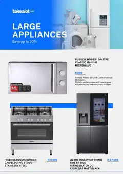 Takealot specials catalogue – valid from 03.11.2025 | Page: 3 | Products: Refrigerator, Stove, Mirror, Microwave