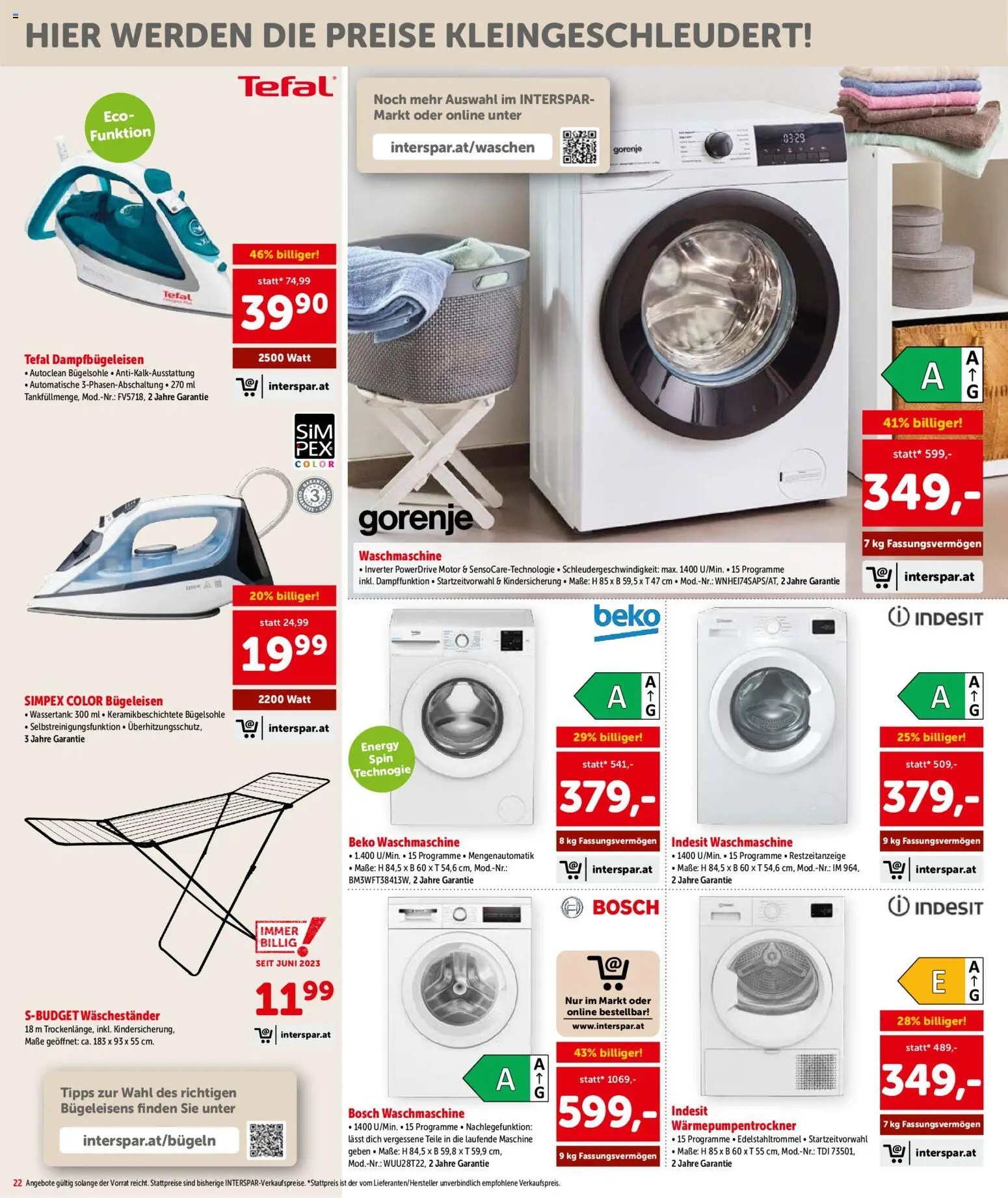Interspar Flugblatt - Niederösterreich gültig ab 29.01.2026 | Seite: 23 | Produkte: Waschmaschine, Bügeleisen
