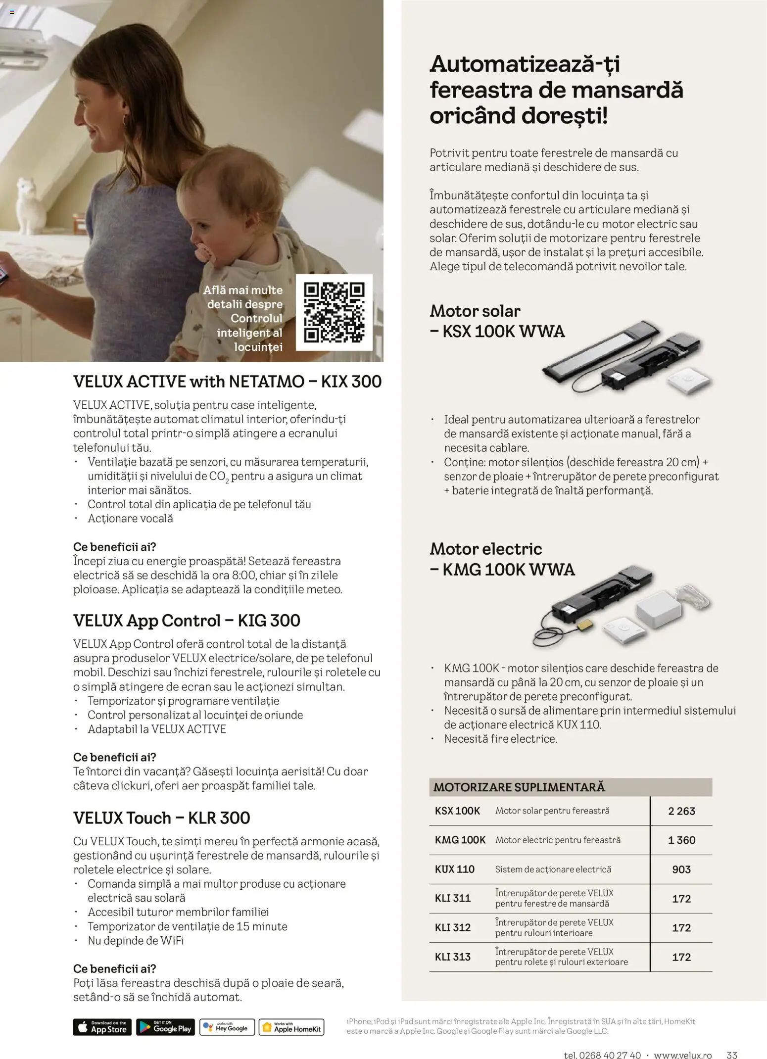 Noul catalog Velux – valabil de la 03.02.2026 | Pagină: 33 | Produse: Fereastră, Baterie, Apple