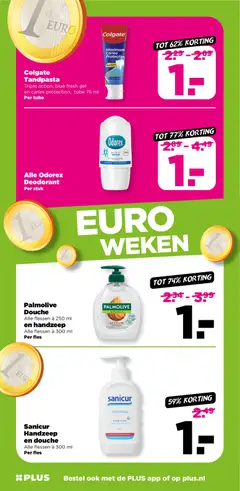 Sanicur Handzeep en douche, Alle flessen à 300 ml Per fles - Voorbeeld van een folder van Plus, geldig van 07.01.2026 | Pagina: 18 | Producten: Douche, Handzeep, Gel, Alcohol