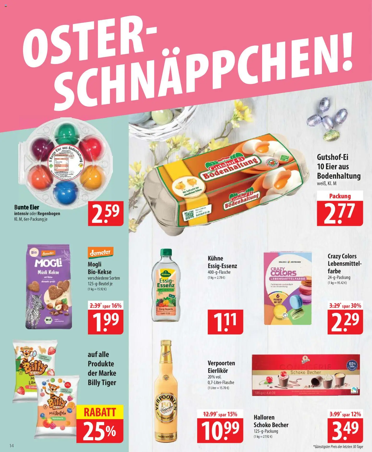 Famila Prospekt 	 – gültig ab 23.03.2026 | Seite: 14 | Produkte: Musli, Eier, Essig, Kekse