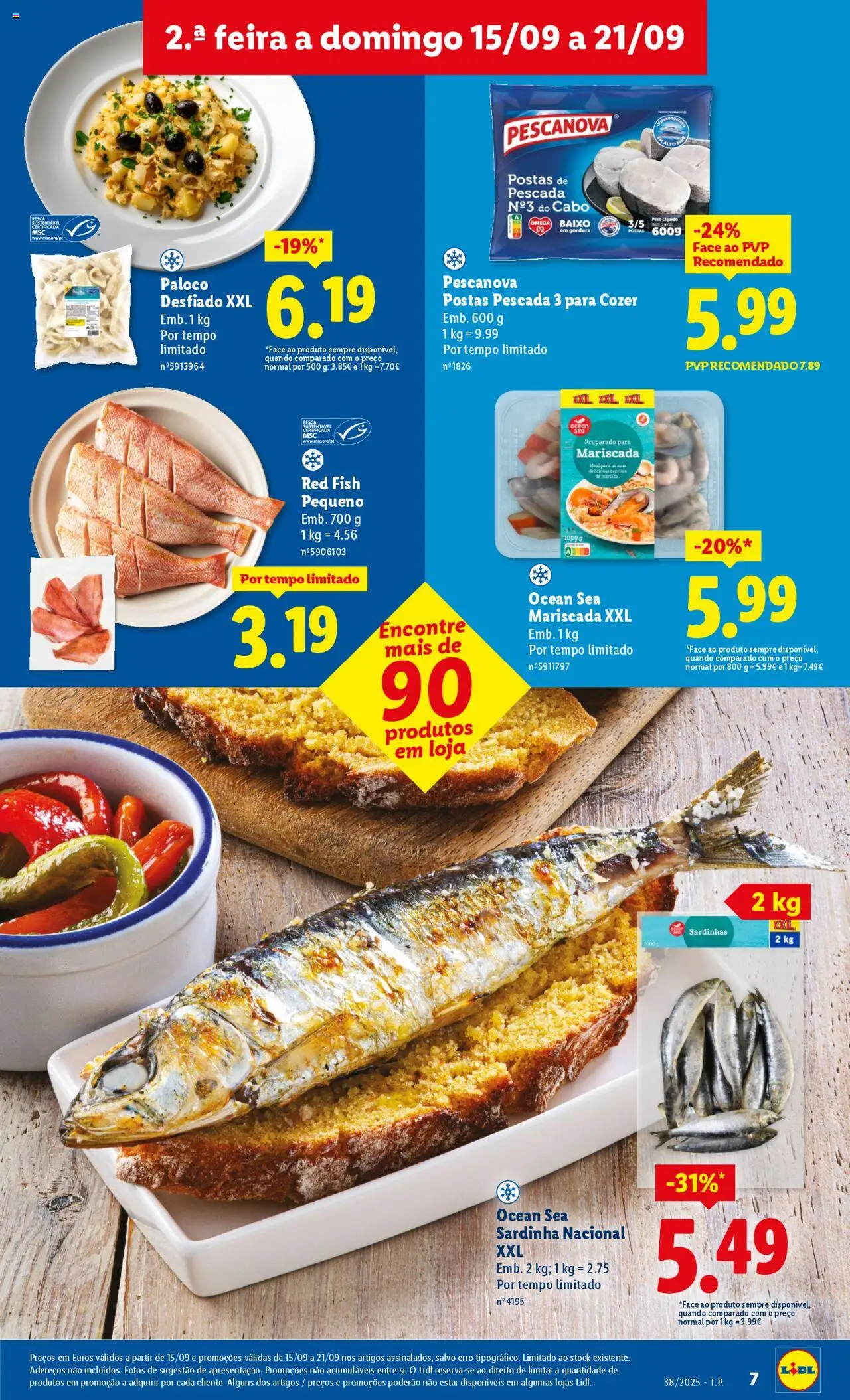 Lidl folheto │ válido de 15.09.2025 | Página: 7 | Produtos: Cabo, Pescada, Sardinhas