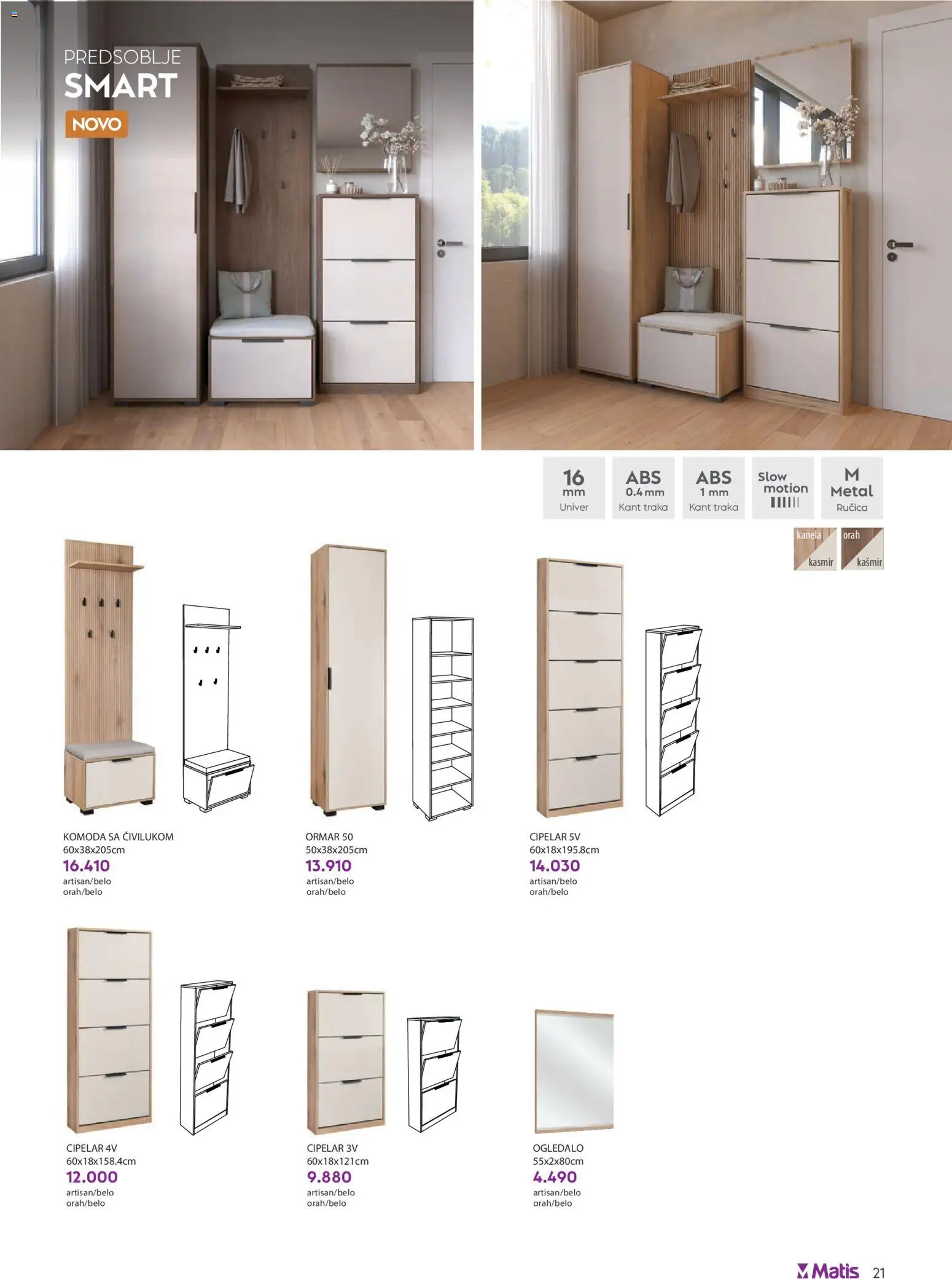 Matis katalog - važi od 01.01.2025 | Strana: 21 | Proizvode: Komoda, Ormar, Orah, Cipelar