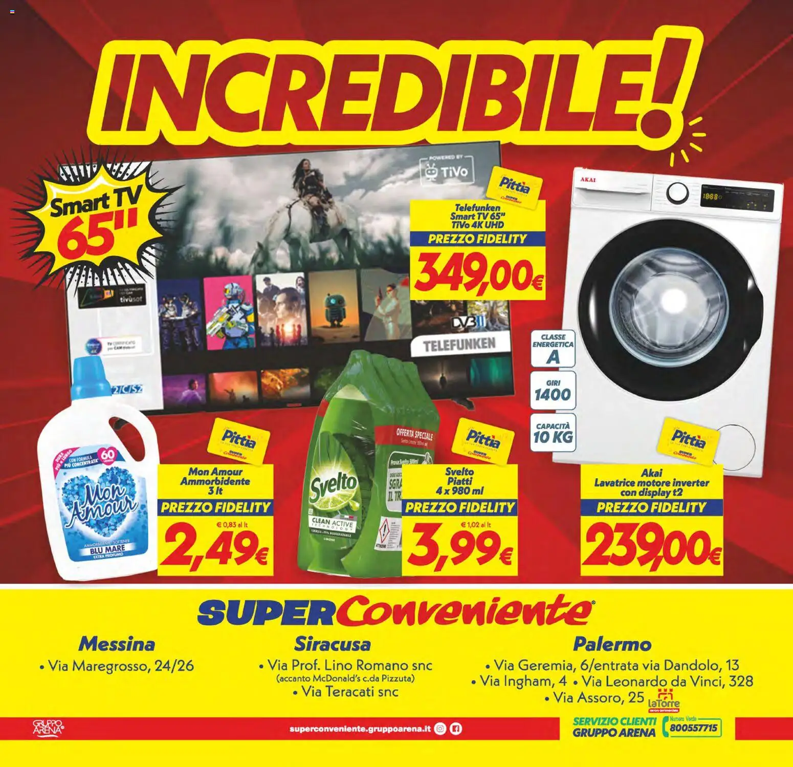 Volantino SuperConveniente del 05.12.2025 | Pagina: 40 | Prodotti: Ammorbidente, smart TV, TV, Profumo