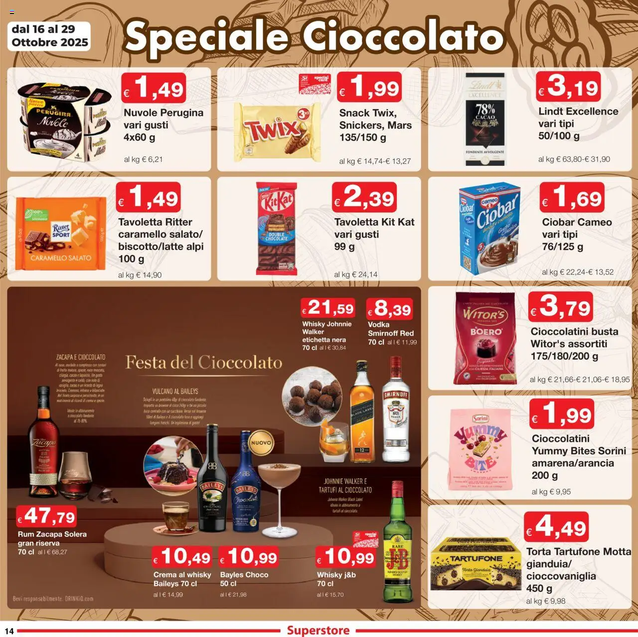 Volantino Sì con Te del 16.10.2025 | Pagina: 14 | Prodotti: Crema, Cioccolato, Lamponi, Torta