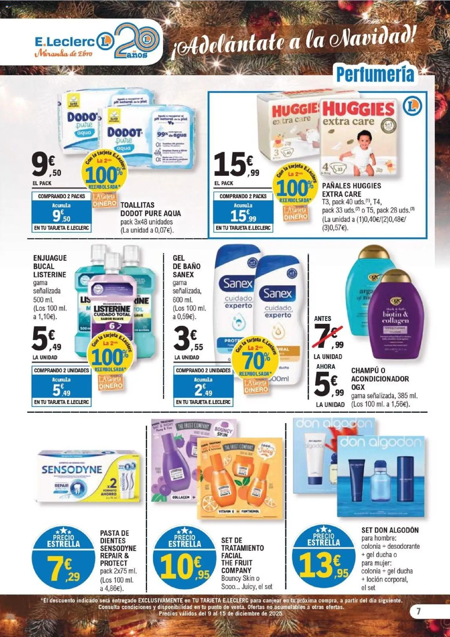 E.Leclerc folleto │ válido desde el 09.12.2025 | Página: 7 | Productos: Champú, Colonia, Desodorante, Pasta