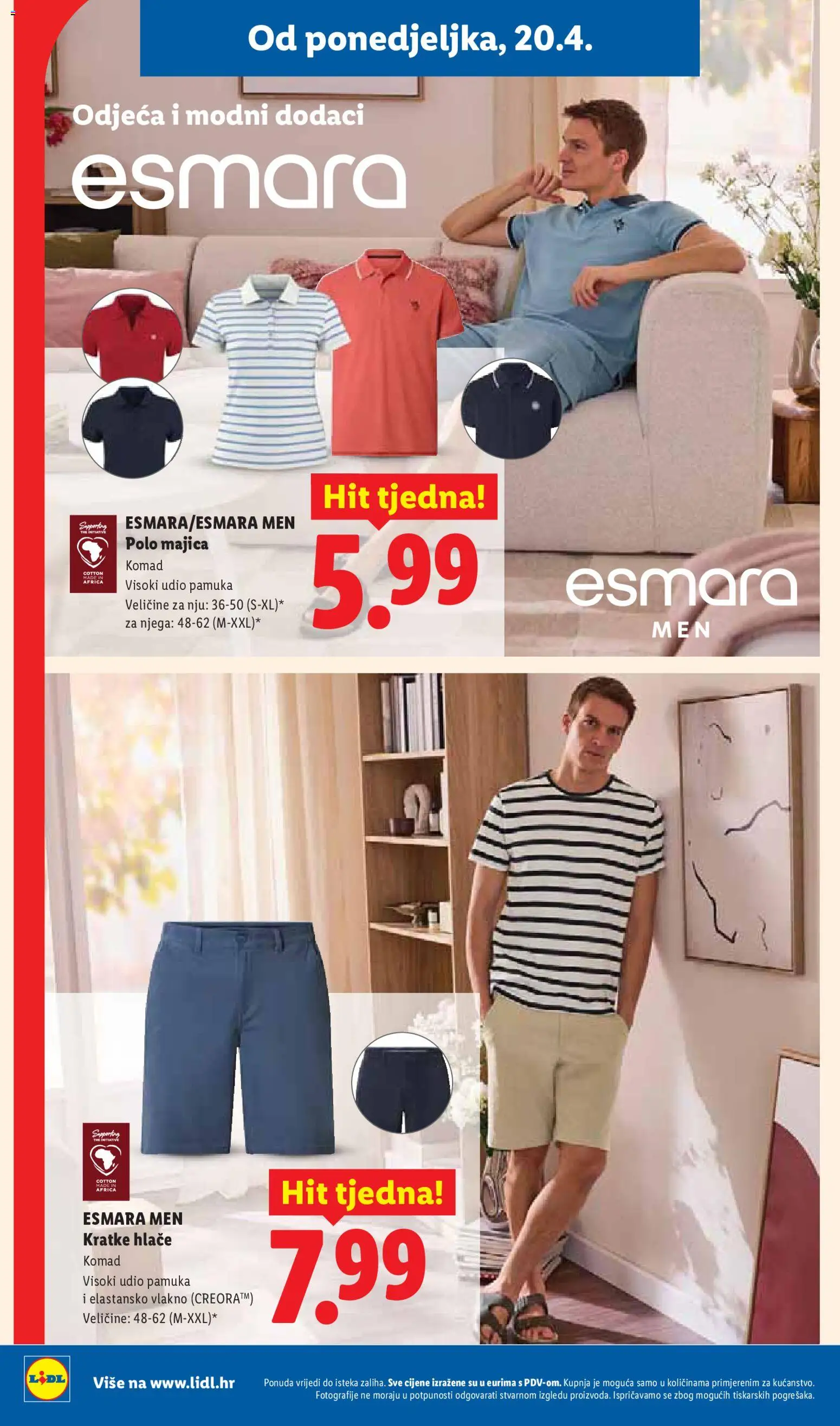 Lidl katalog | vrijedi od 20.04.2026 | Stranica: 22 | Proizvodi: Odjeća, Majica, Hlače, Kratke hlače