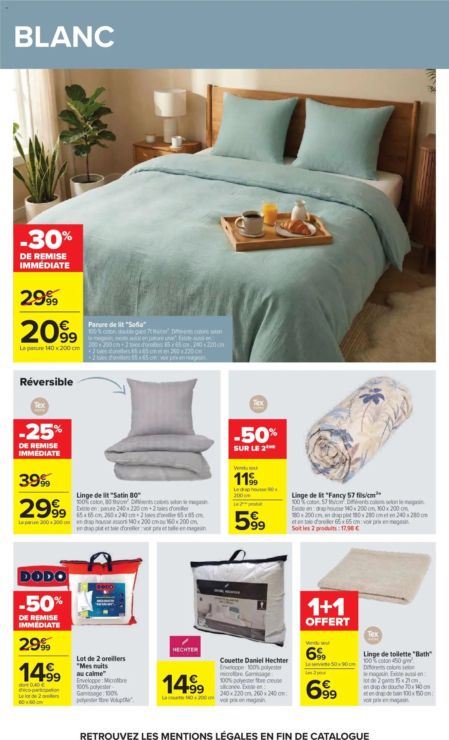 {H1} | Page: 55 | Produits: Coton, Enveloppe, Lit, Couette