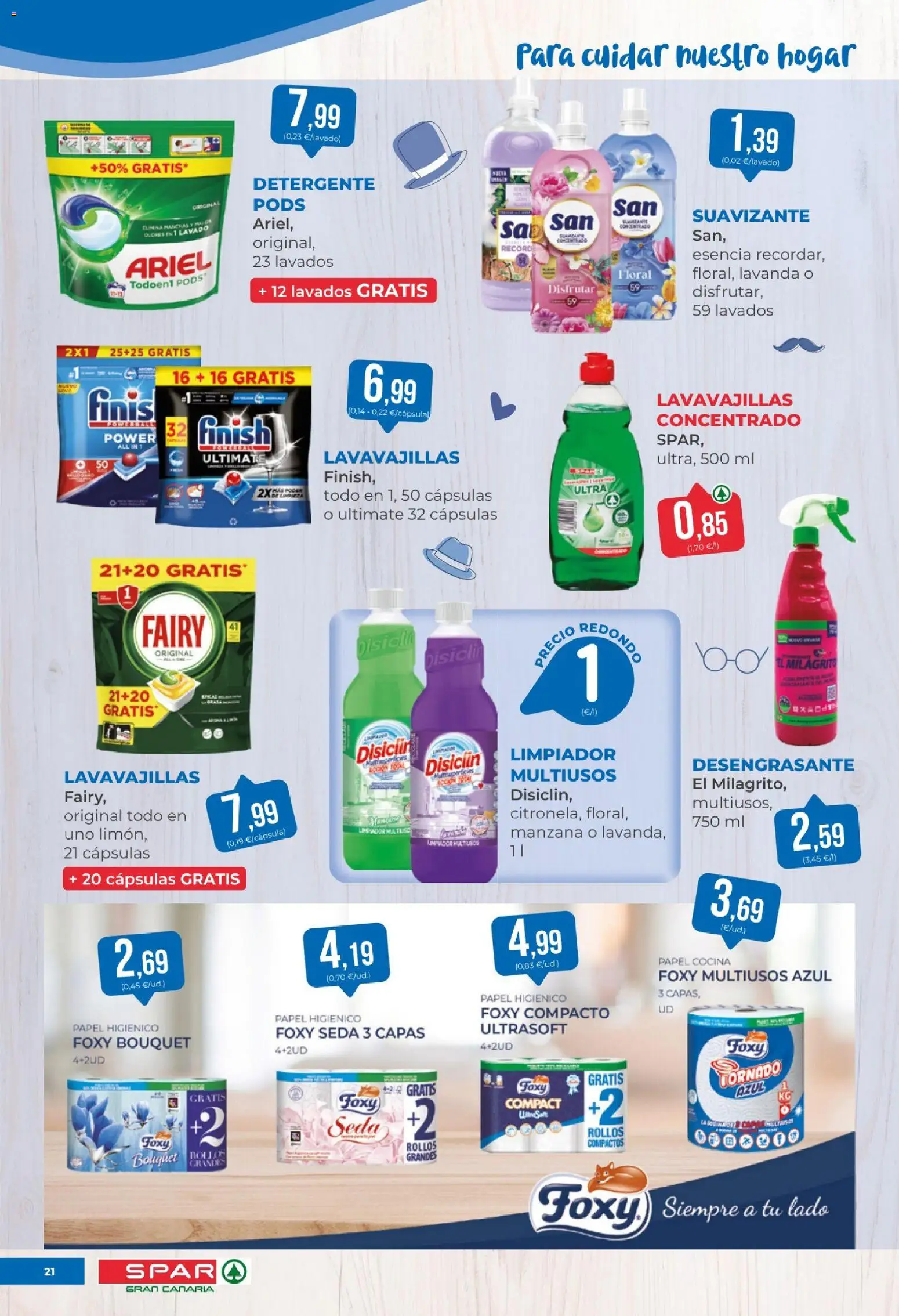 Spar folleto │ válido desde el 06.03.2026 | Página: 21 | Productos: Detergente, Papel higienico, Suavizante, Lavavajillas