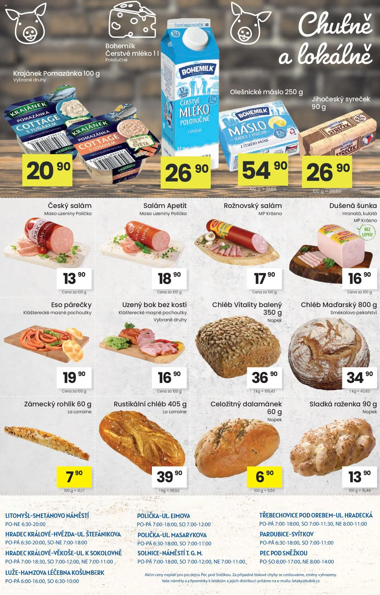 Kubík leták od 06.01.2026 | Strana: 4 | Produkty: Máslo, Chléb, Salám, Pomazánka