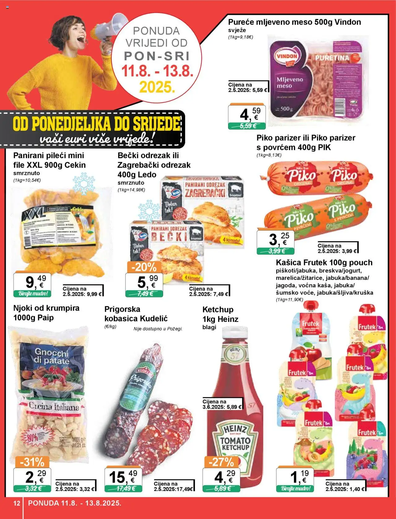 KTC katalog | vrijedi od 07.08.2025 | Stranica: 12 | Proizvodi: Meso, Ledo, Kobasica, Parizer