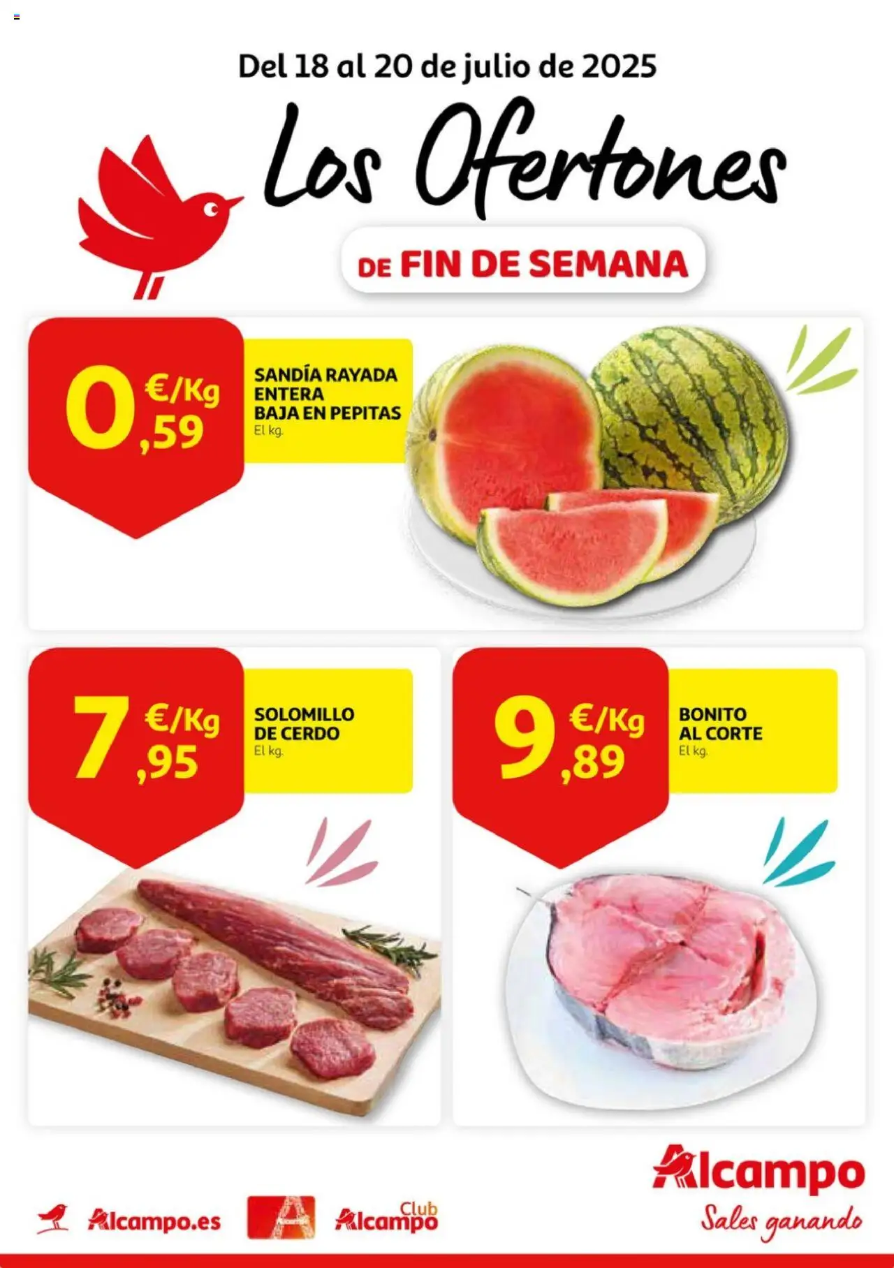 Alcampo folleto │ válido desde el 18.07.2025 | Página: 1 | Productos: Cerdo, Sandía