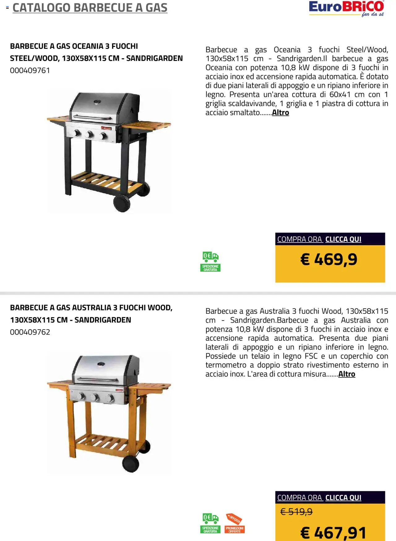 Volantino Eurobrico del 23.07.2025 | Pagina: 28 | Prodotti: Ripiano, Barbecue, Barbecue a gas, Termometro
