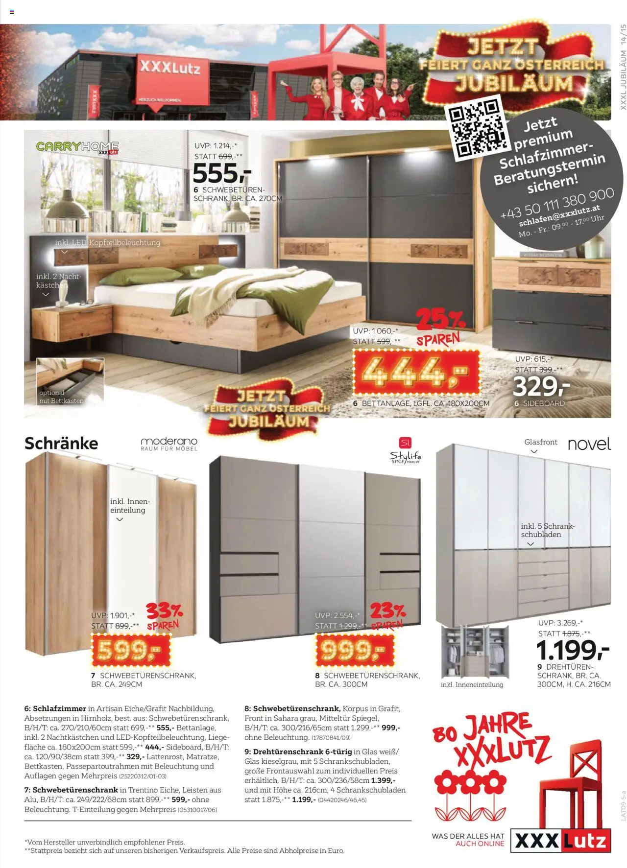 XXXLutz Jubiläum geschenke gültig ab 26.08.2025 | Seite: 15 | Produkte: Uhr, Matratze, Schrank
