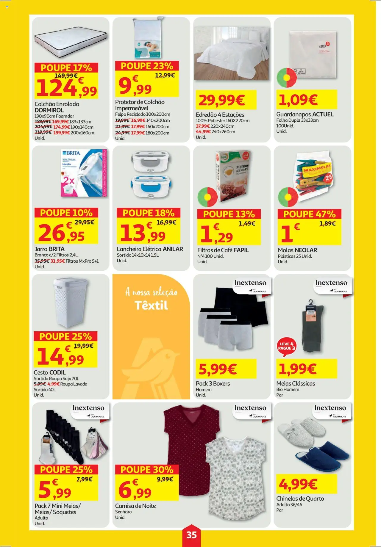 Auchan folheto │ válido de 11.09.2025 | Página: 35 | Produtos: Protetor de colchão, Guardanapos, Colchão, Café