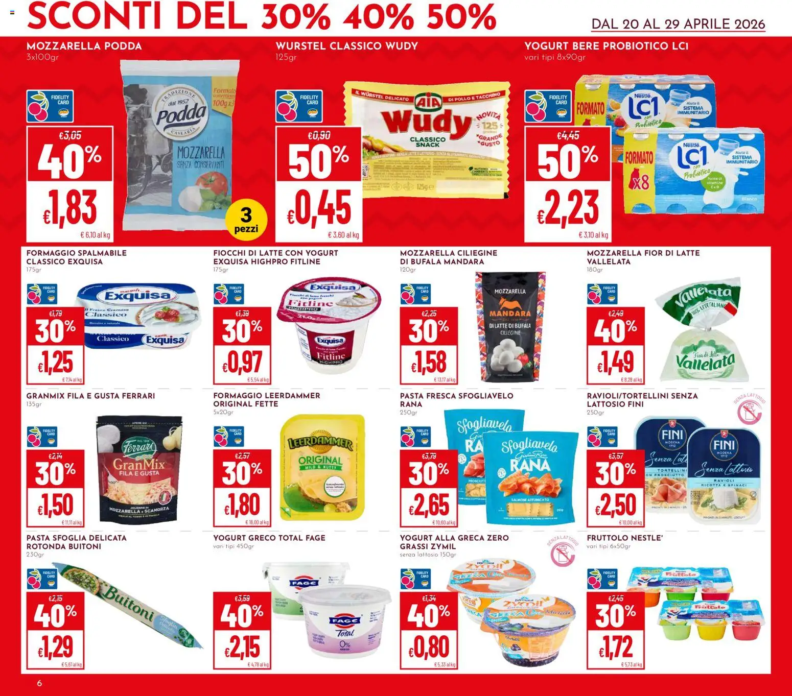 Volantino Pan del 20.04.2026 | Pagina: 6 | Prodotti: Yogurt, Pasta sfoglia, Latte, Ravioli