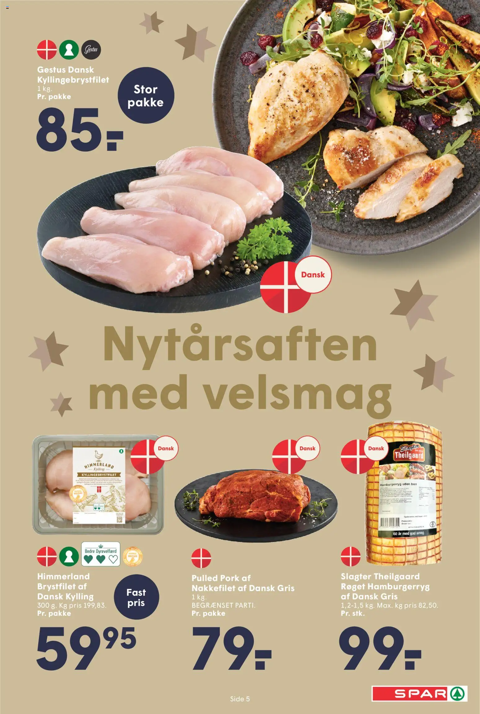 Spar tilbudsavis – gyldig fra 27.12.2025 | Side: 5 | Produkter: Nakkefilet, Hamburgerryg