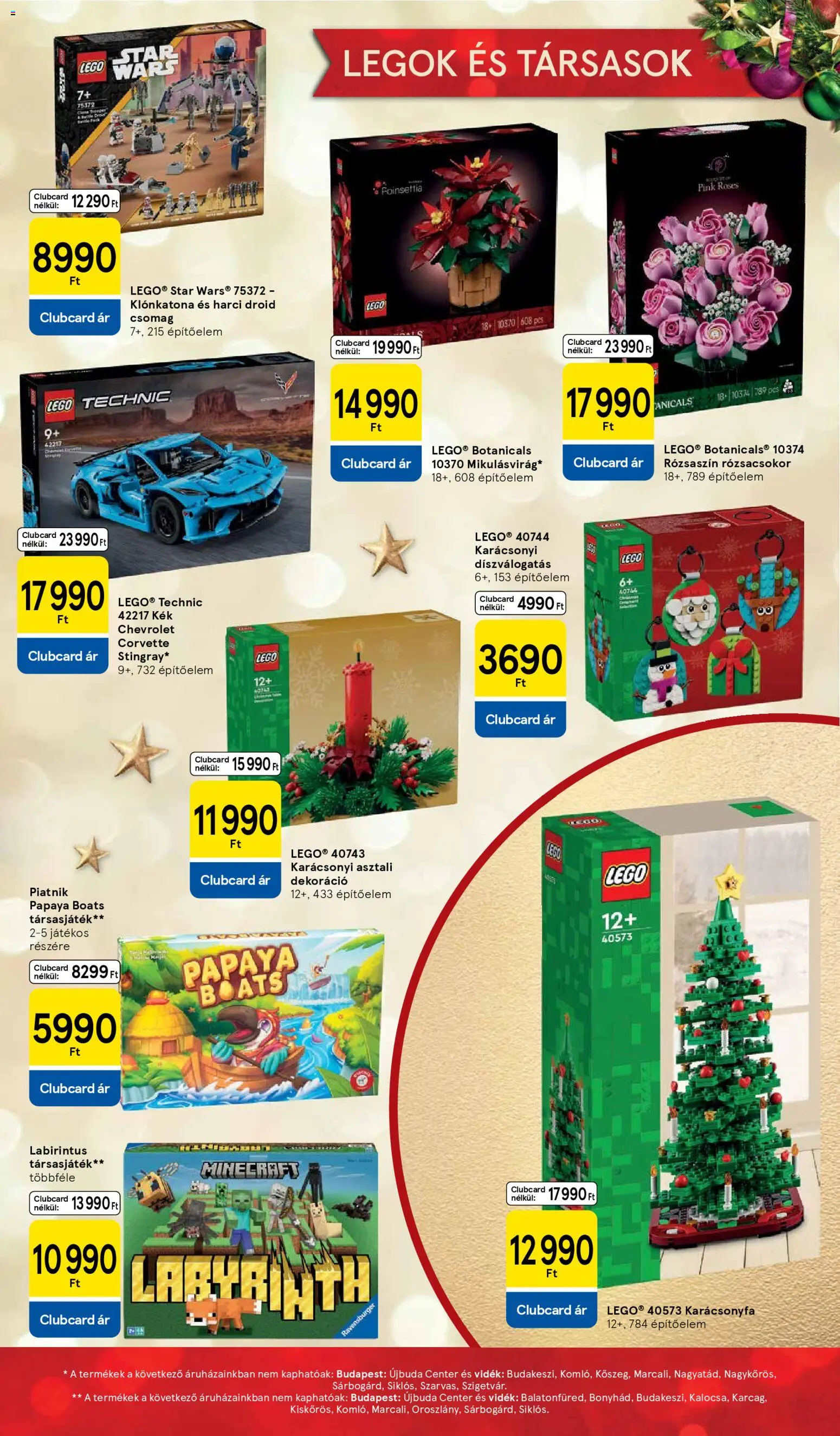 Tesco akciós ujság - amely érvényes a következő dátumtól: 26.11.2025 | Oldal: 39 | Termékek: Karácsonyfa, Társasjáték, Dekoráció