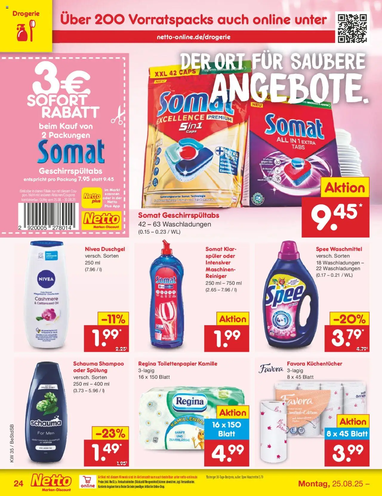 Netto Marken-Discount Prospekt 	 - gültig ab dem 25.08.2025 | Seite: 36 | Produkte: Shampoo, Spülung, Duschgel, Toilettenpapier