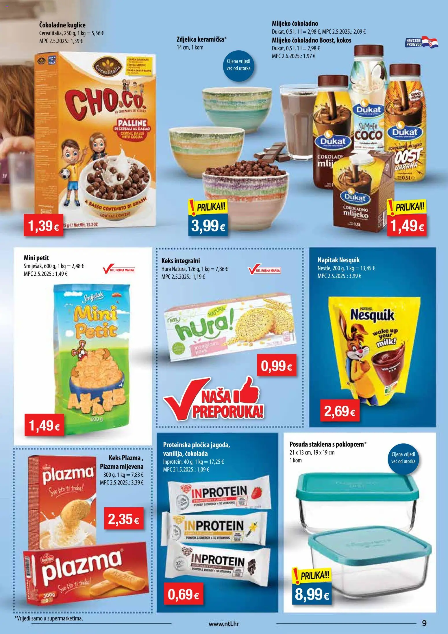 NTL katalog | vrijedi od 29.10.2025 | Stranica: 9 | Proizvodi: Mlijeko, Čokolada, Keks, Nesquik