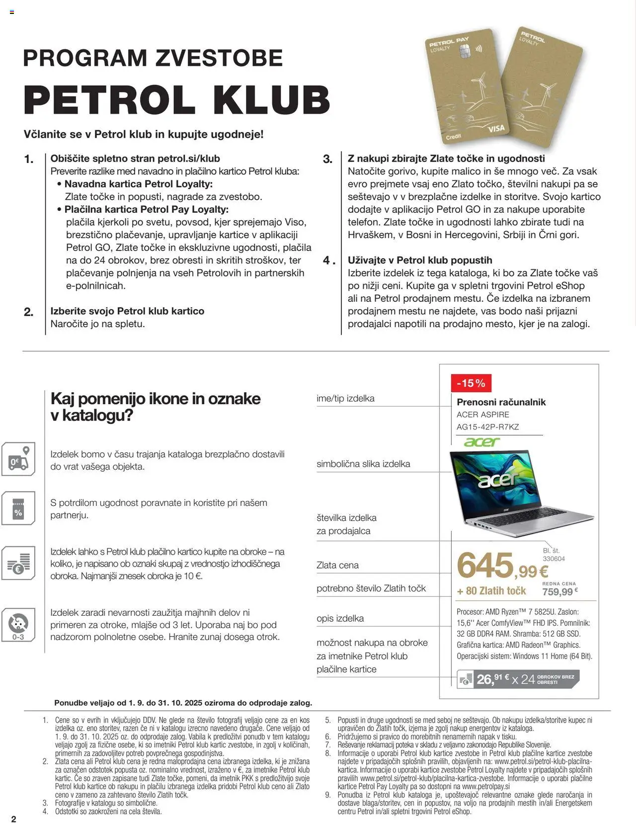 Novi Petrol katalog ponudbe – veljaven od 01.09.2025 | Stran: 2 | Izdelki: Prenosni racunalnik, Racunalnik, Kos