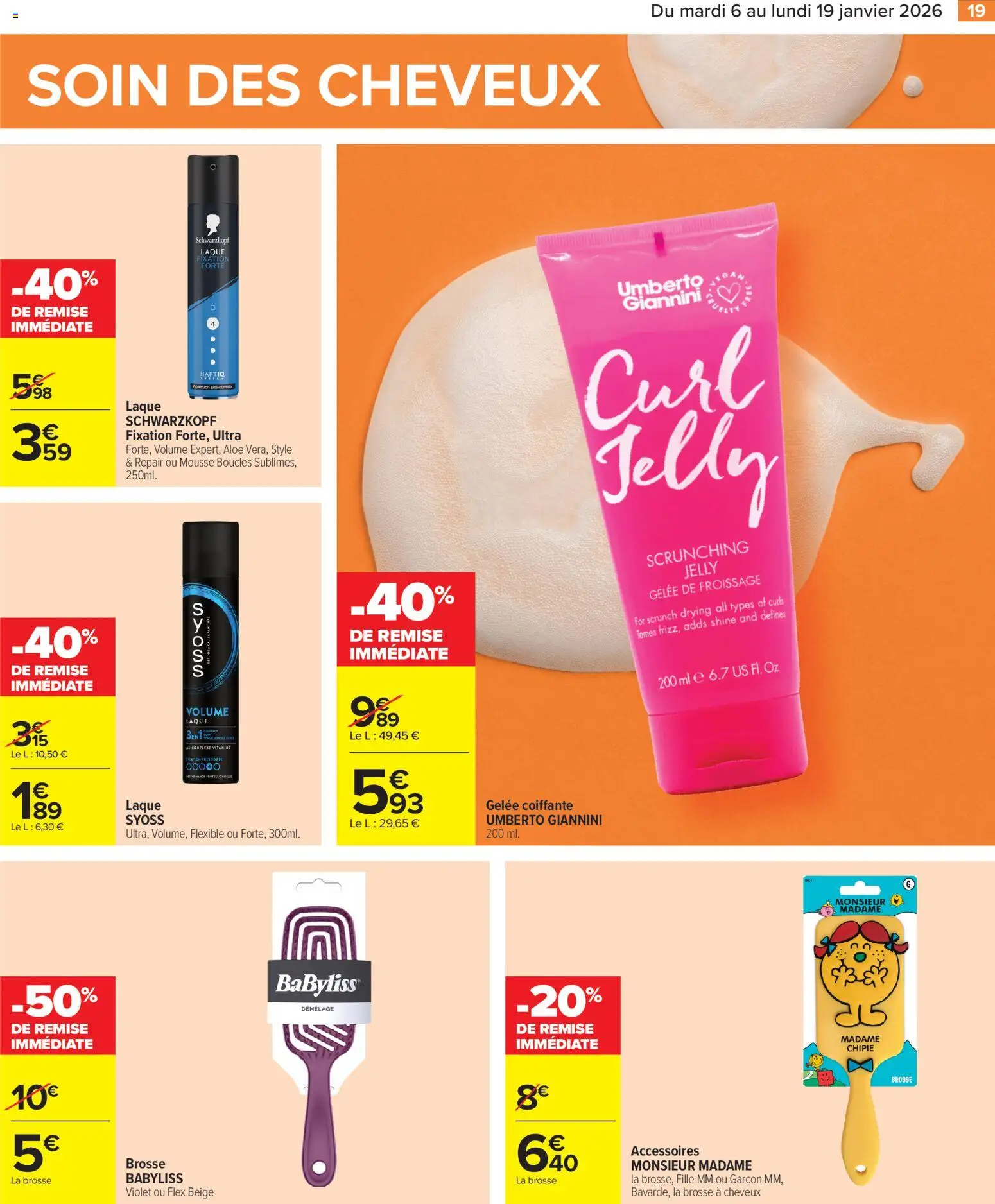 {H1} | Page: 21 | Produits: Brosse à cheveux, Mousse, Laque, Gelée