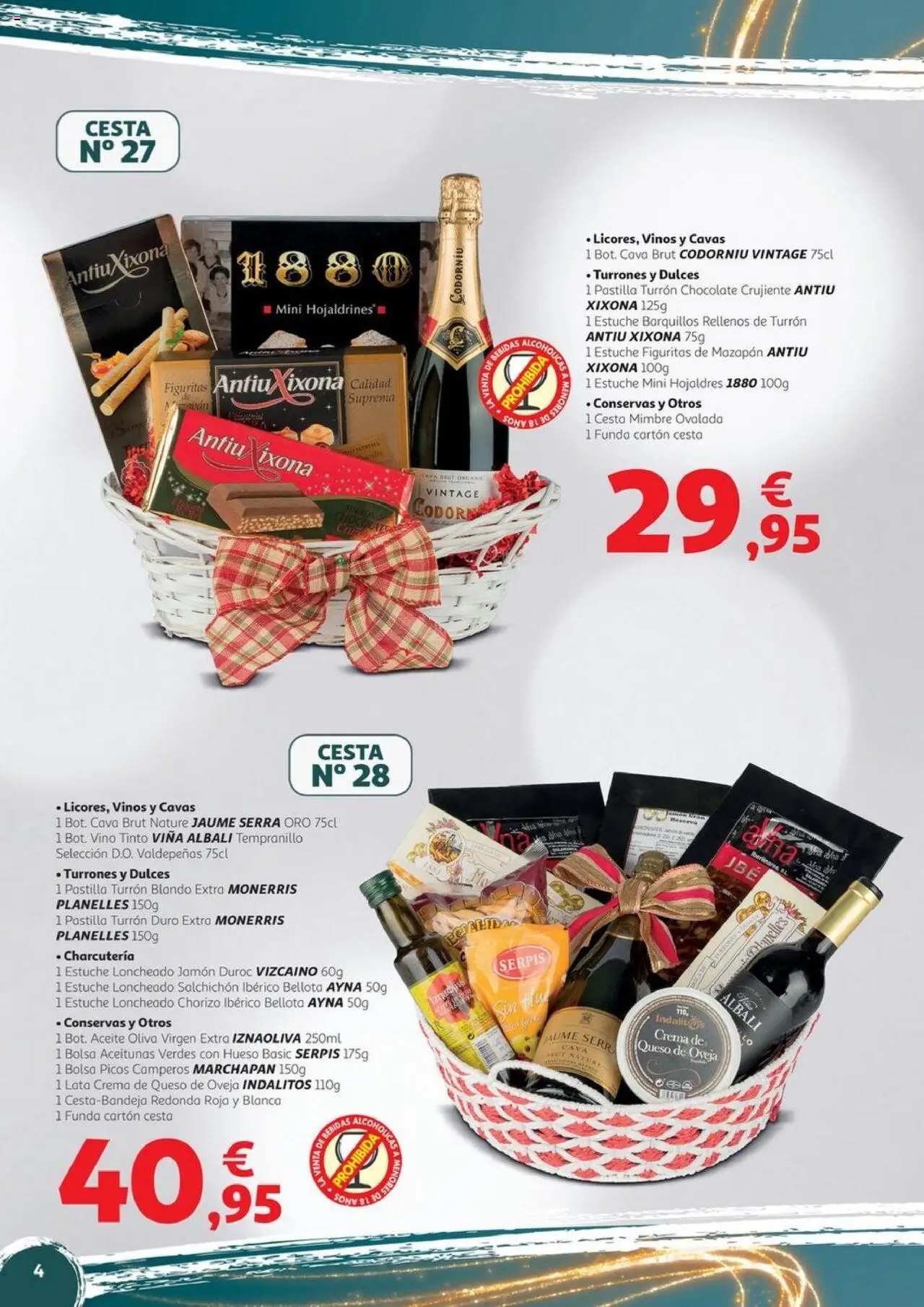 Alcampo - Alicante y Murcia │ válido desde el 06.11.2025 | Página: 4 | Productos: Aceite, Chocolate, Jamón, Cesta