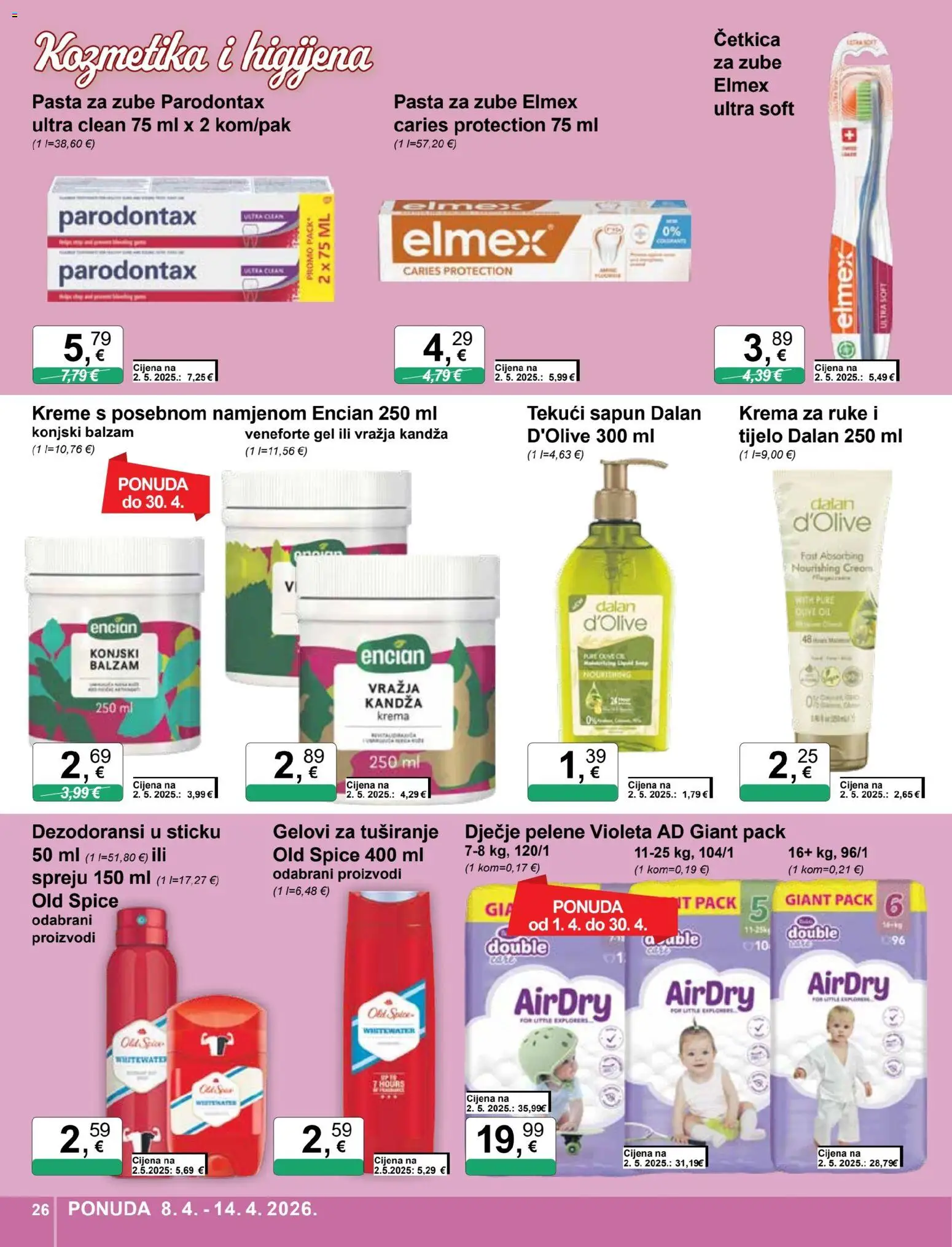 KTC katalog | vrijedi od 08.04.2026 | Stranica: 26 | Proizvodi: Sapun, Pasta, Old Spice, Violeta