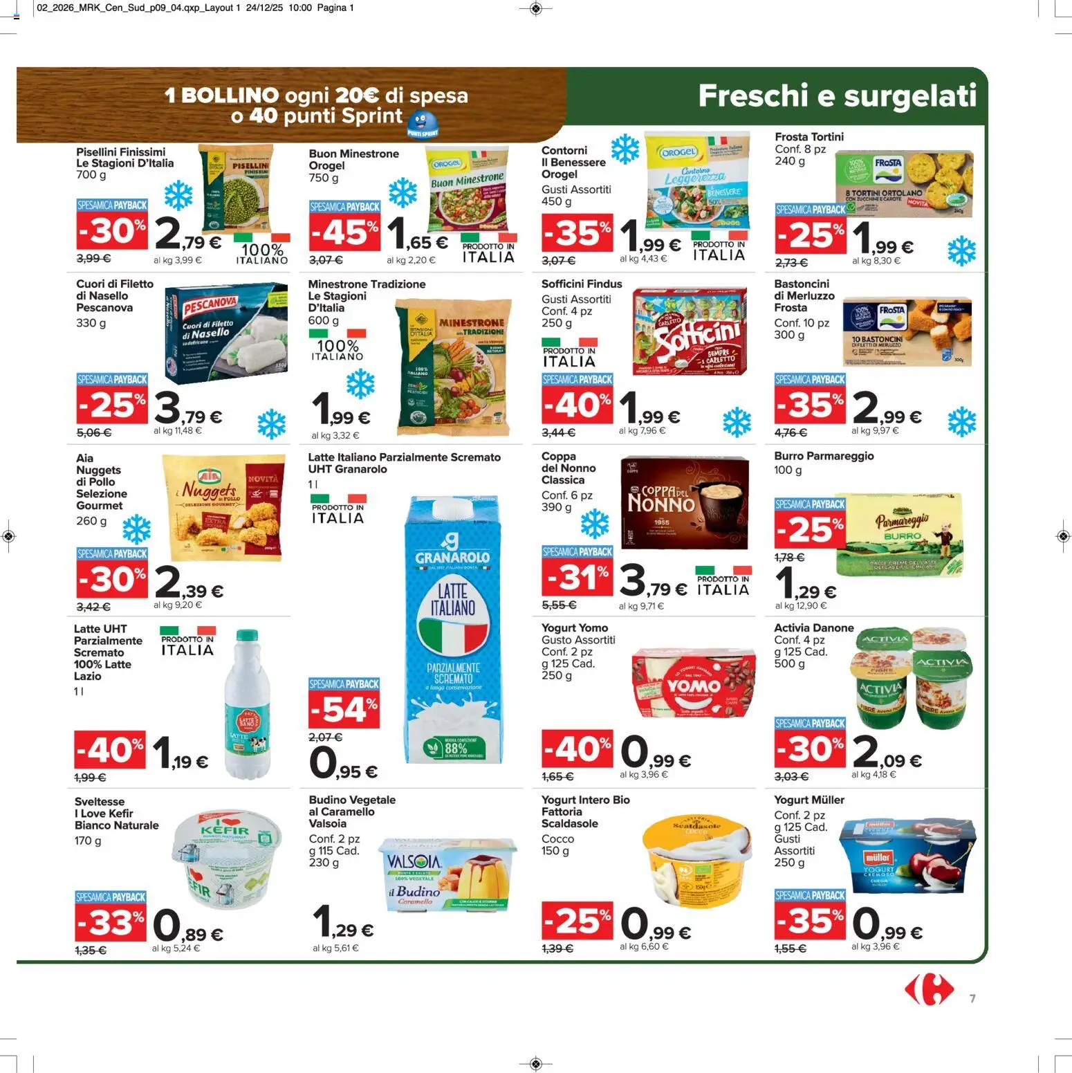 Volantino Carrefour del 15.01.2026 | Pagina: 7 | Prodotti: Merluzzo, Latte, Cocco, Nasello