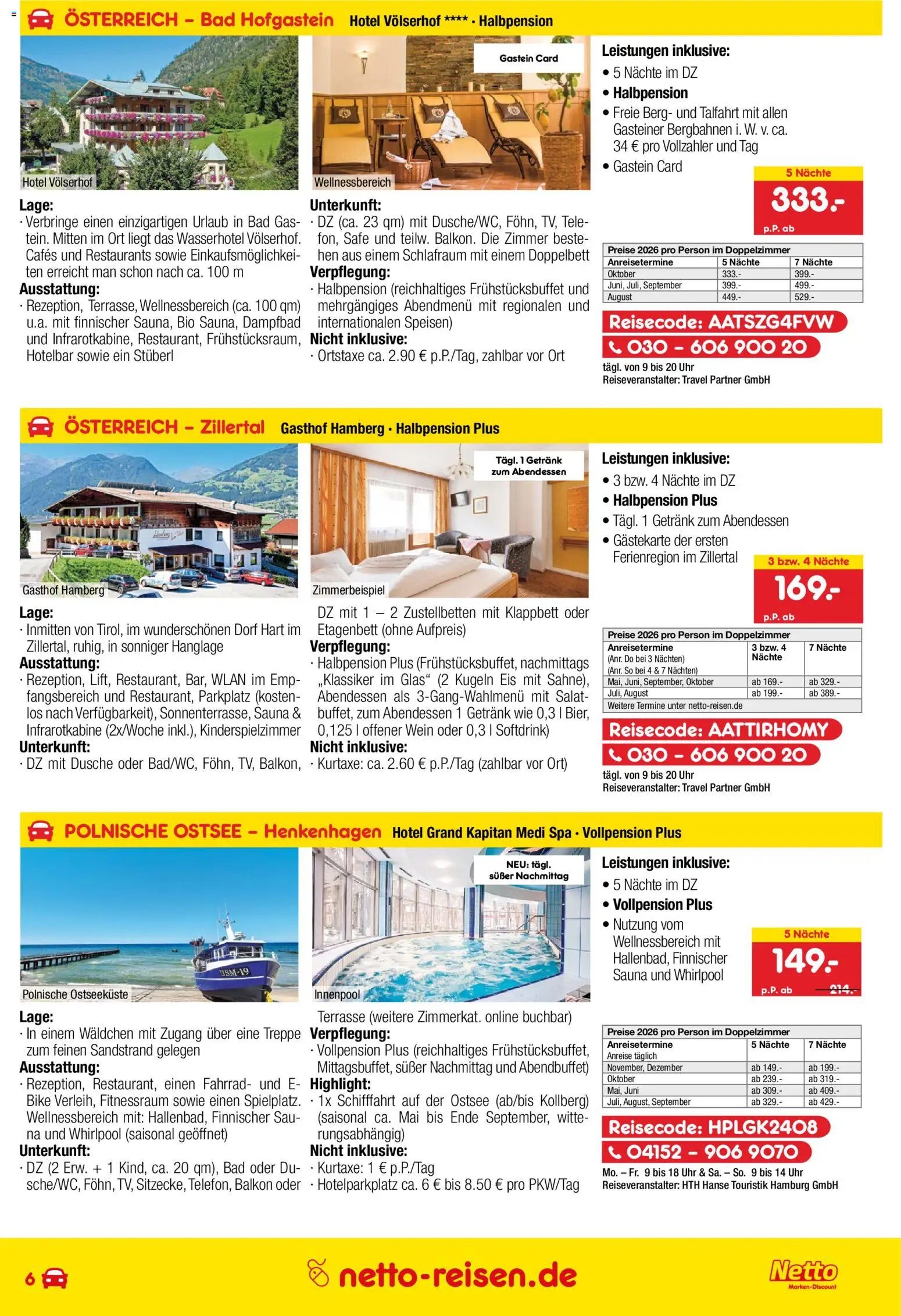 Netto Reisen Prospekt 	 – gültig ab 30.04.2026 | Seite: 6 | Produkte: Bad, Wein, Salat, Uhr