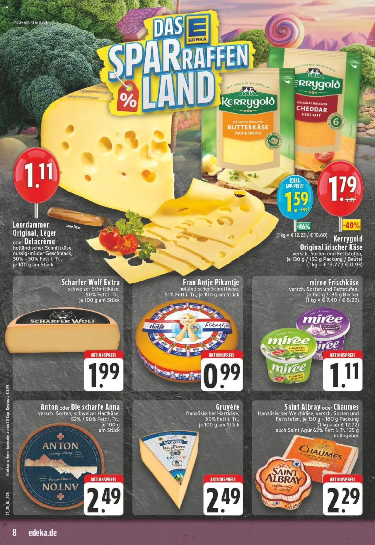 Edeka prospekt Leopoldshöhe-Asemissen	 – gültig ab 07.09.2025 | Seite: 8 | Produkte: Käse, Leerdammer, Knoblauch, Frischkase