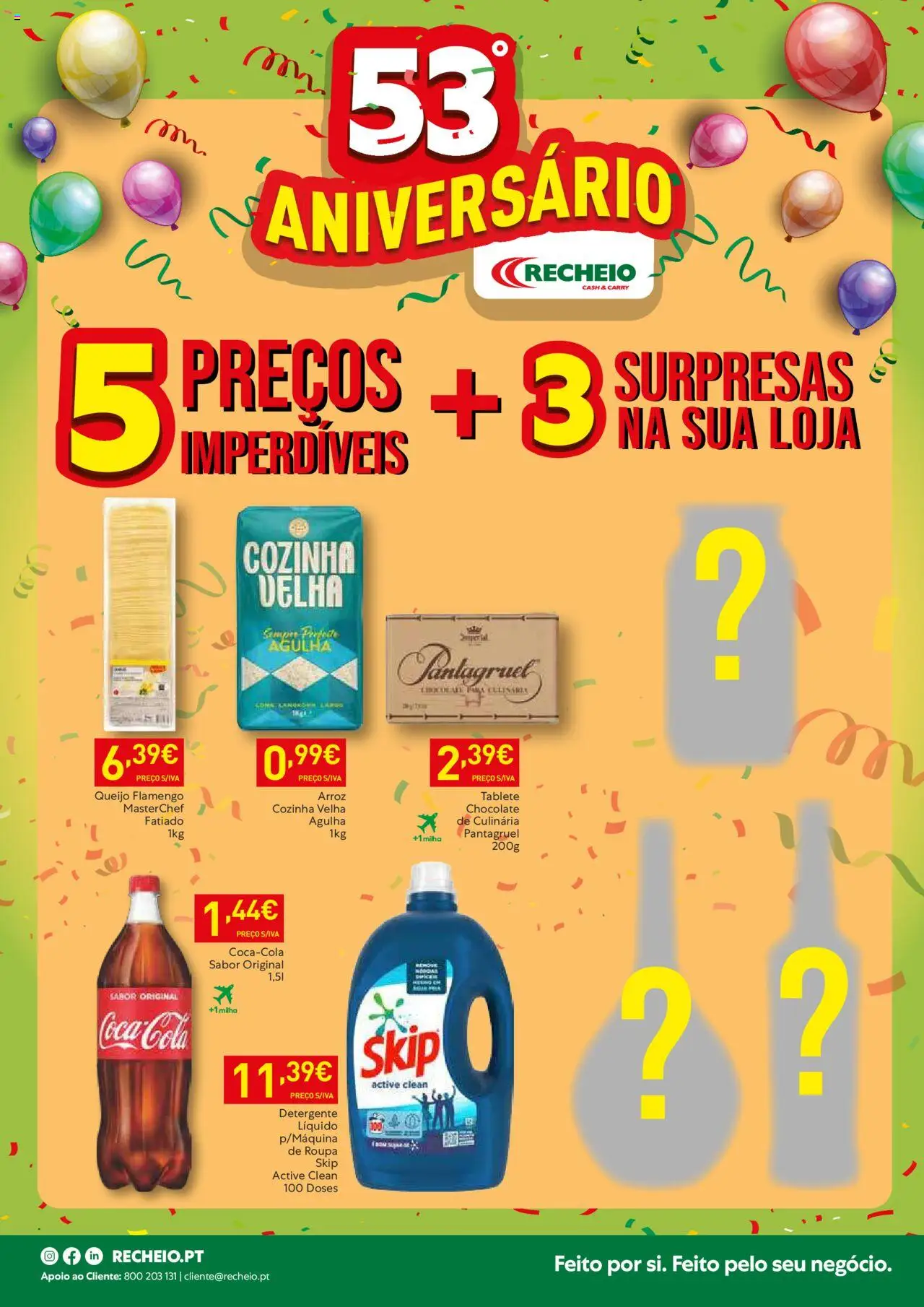 Recheio - Madeira │ válido de 21.10.2025 | Página: 16 | Produtos: Detergente, Queijo, Chocolate, Arroz
