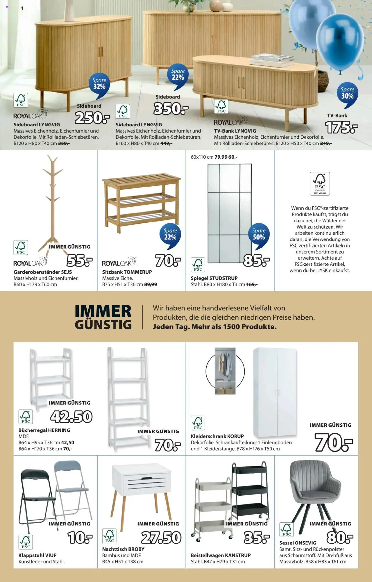 JYSK Angebote gültig ab 01.10.2025 | Seite: 4 | Produkte: Kleiderschrank, Nachttisch, Sessel, Spiegel