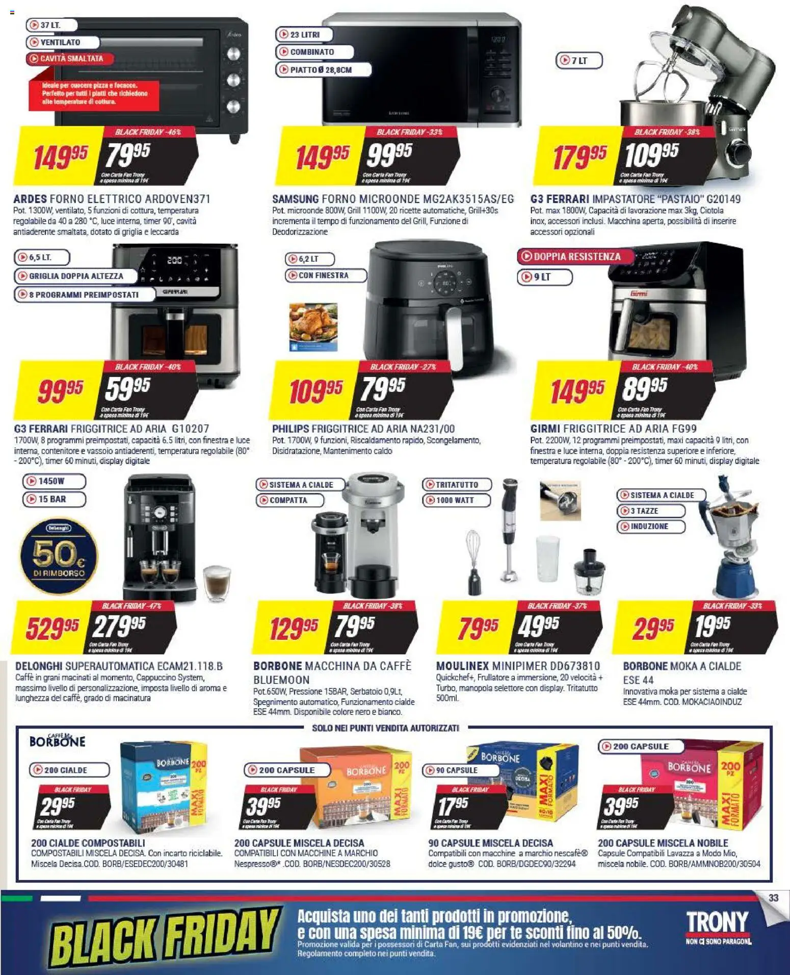 Volantino Trony del 25.11.2025 | Pagina: 33 | Prodotti: Tè, Lavazza, Fan, Vassoio