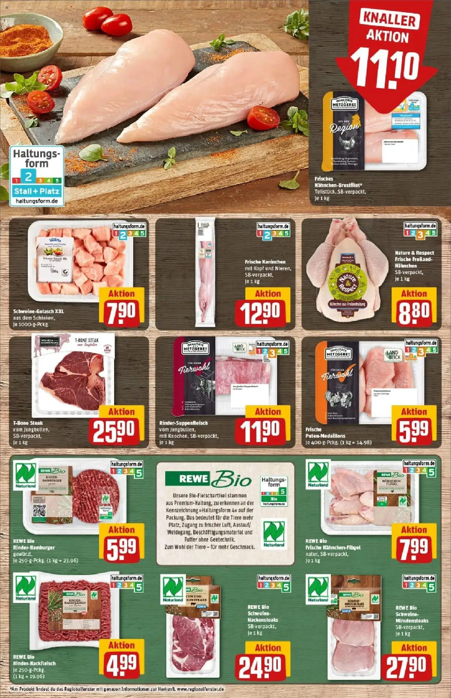 Rewe prospekt Schwerin	 – gültig ab 26.01.2026 | Seite: 8 | Produkte: Schweinegulasch, Kaninchen, Burger, Steak