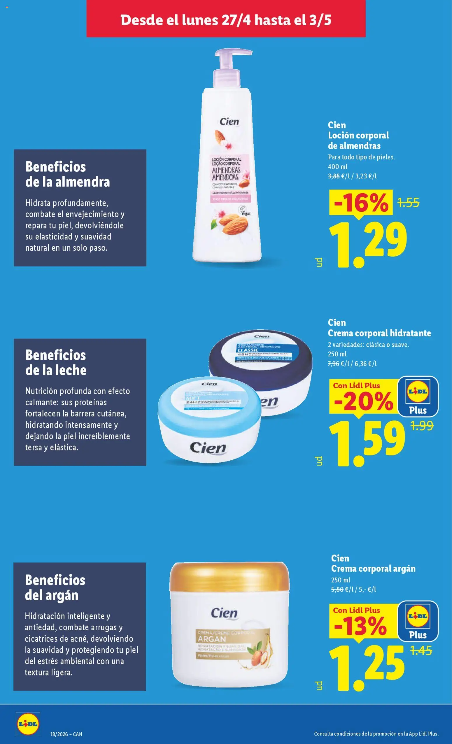 Lidl folleto │ válido desde el 27.04.2026 | Página: 28 | Productos: Leche, Loción corporal, Crema, Body