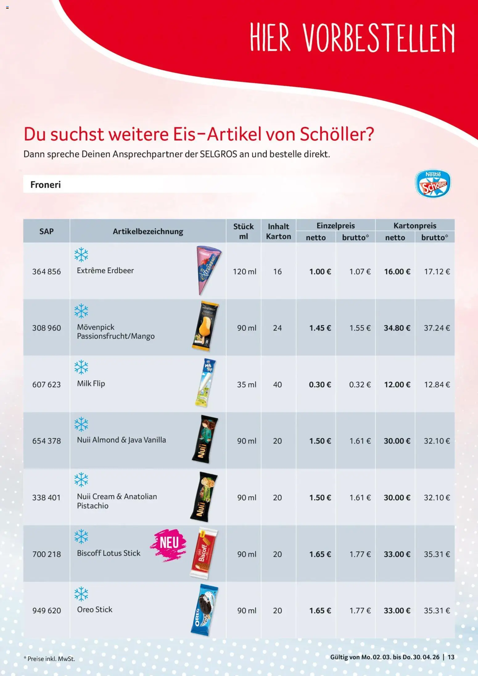 Selgros Sortiments-Katalog Impulseis – gültig ab 02.03.2026 | Seite: 13