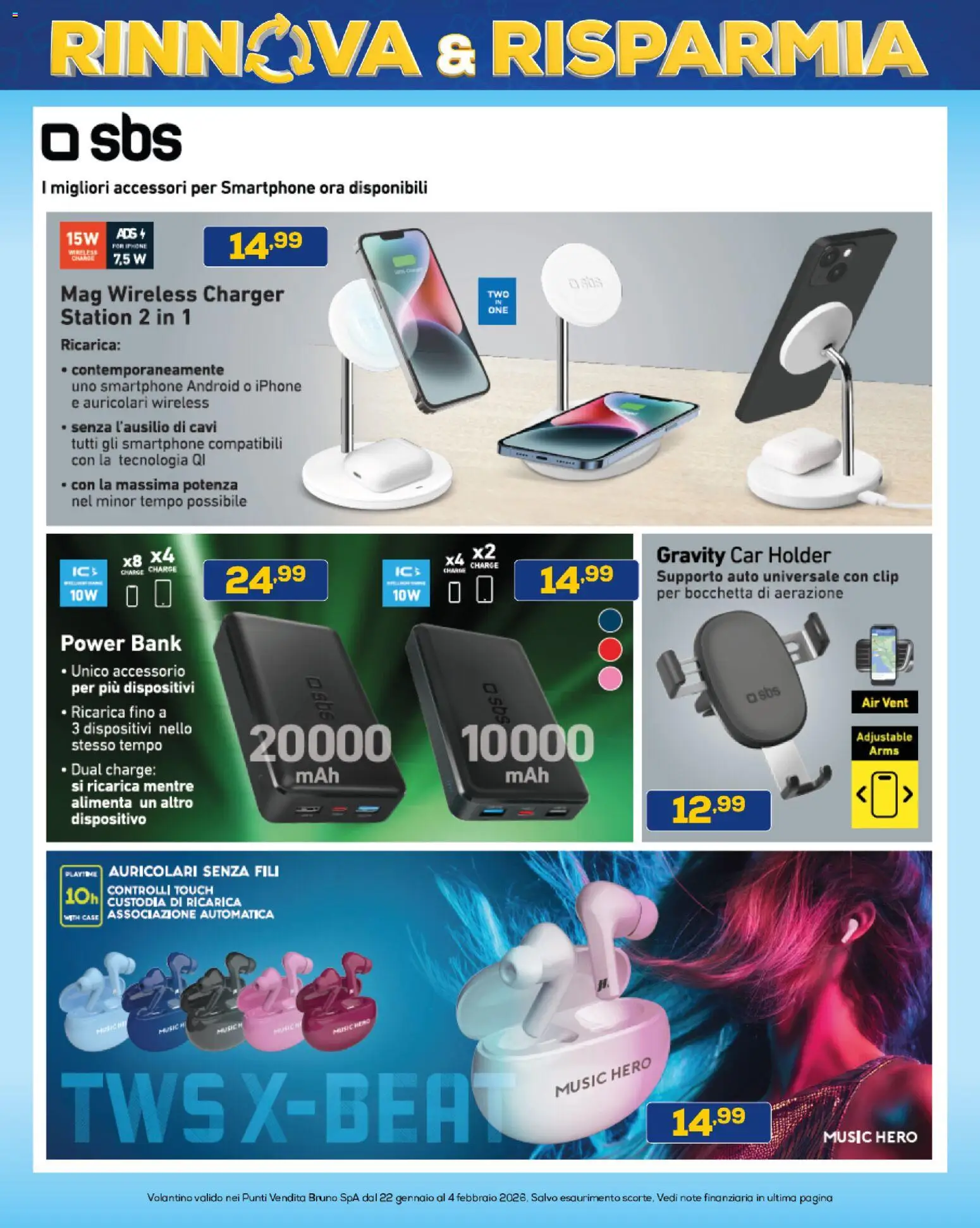 Volantino Euronics del 22.01.2026 | Pagina: 6 | Prodotti: Auricolari, Iphone, Power bank, Smartphone