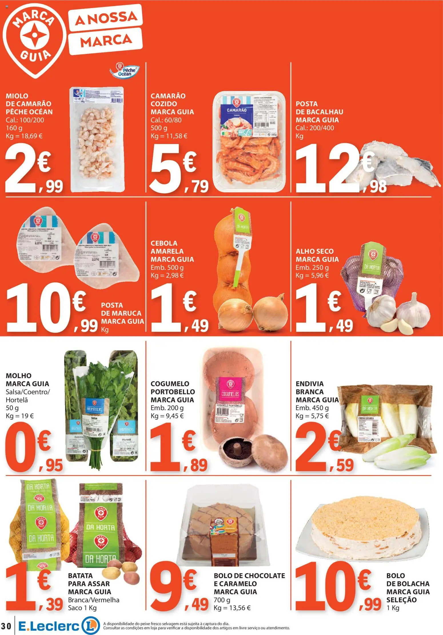 E.Leclerc folheto │ válido de 22.01.2026 | Página: 30 | Produtos: Batata, Camarão, Cebola, Chocolate