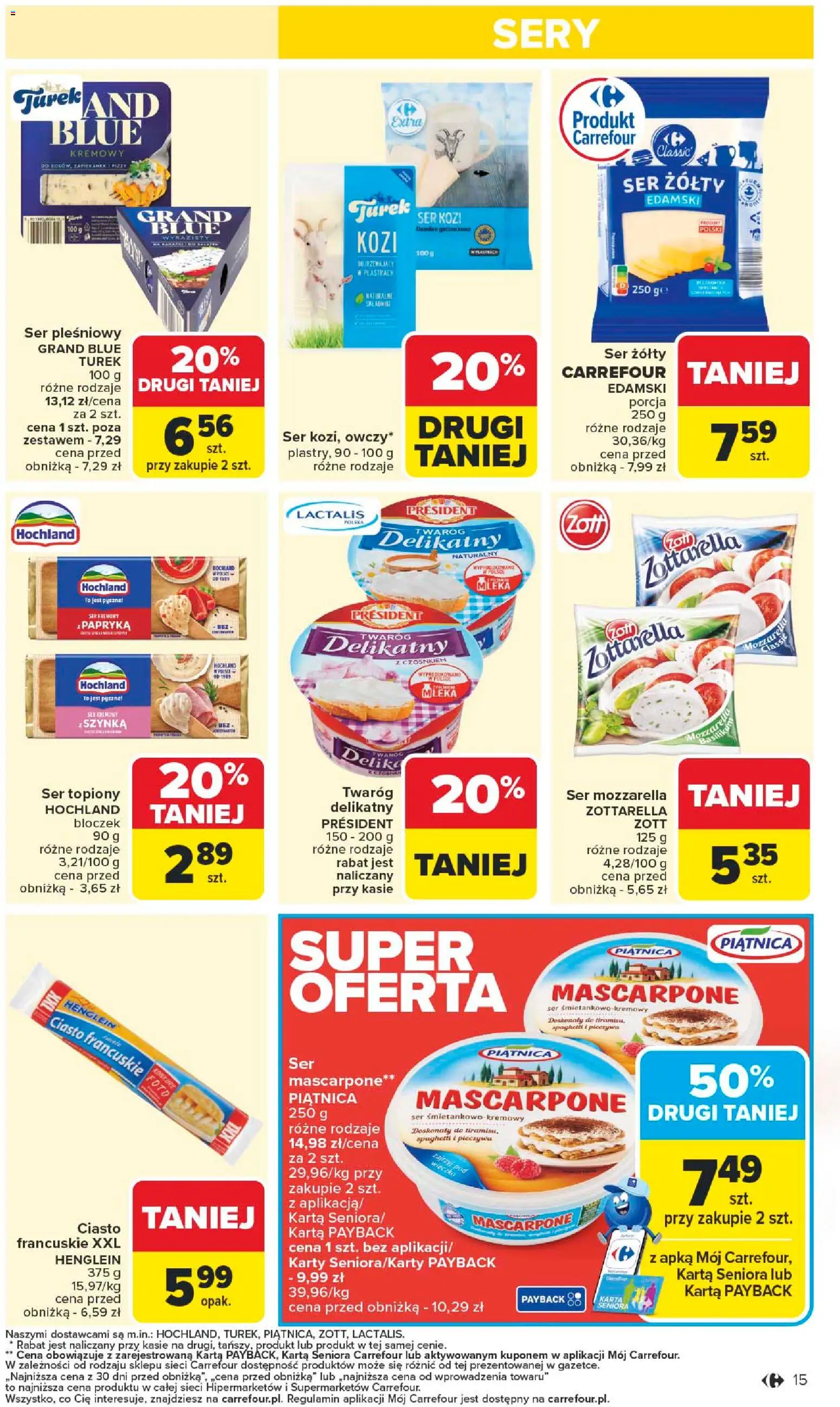 Carrefour Gazetka - Starachowice Zmieniliśmy się dla Ciebie od 27.10.2025 | Strona: 17 | Produkty: Ser pleśniowy, Ser kozi, Ciasto, Mleka