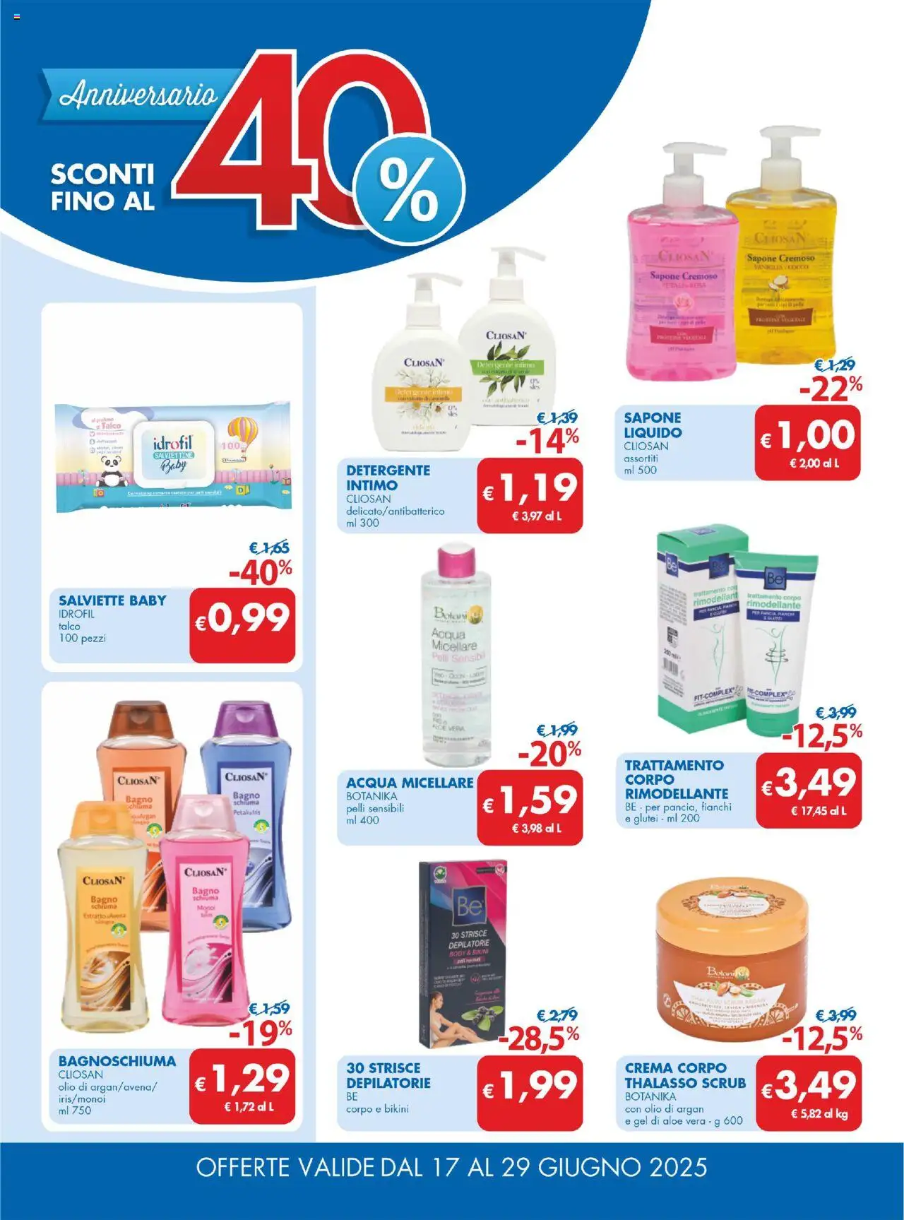 Volantino MD Discount del 17.06.2025 | Pagina: 12 | Prodotti: Scrub, Talco, Olio, Body