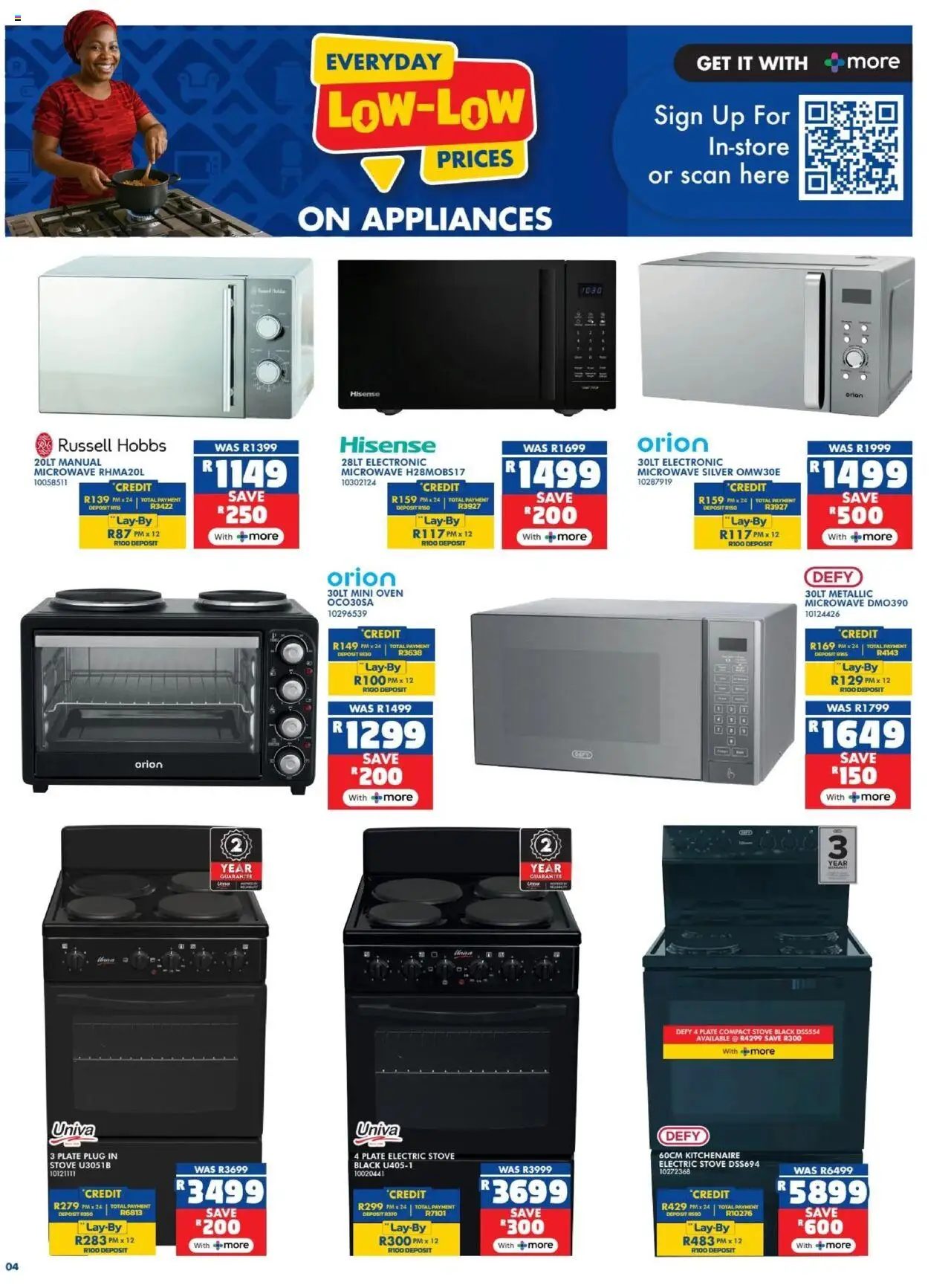 New Russells catalogue – valid from 18.09.2025 | Page: 4 | Products: Oven, Stove, Plate, Microwave