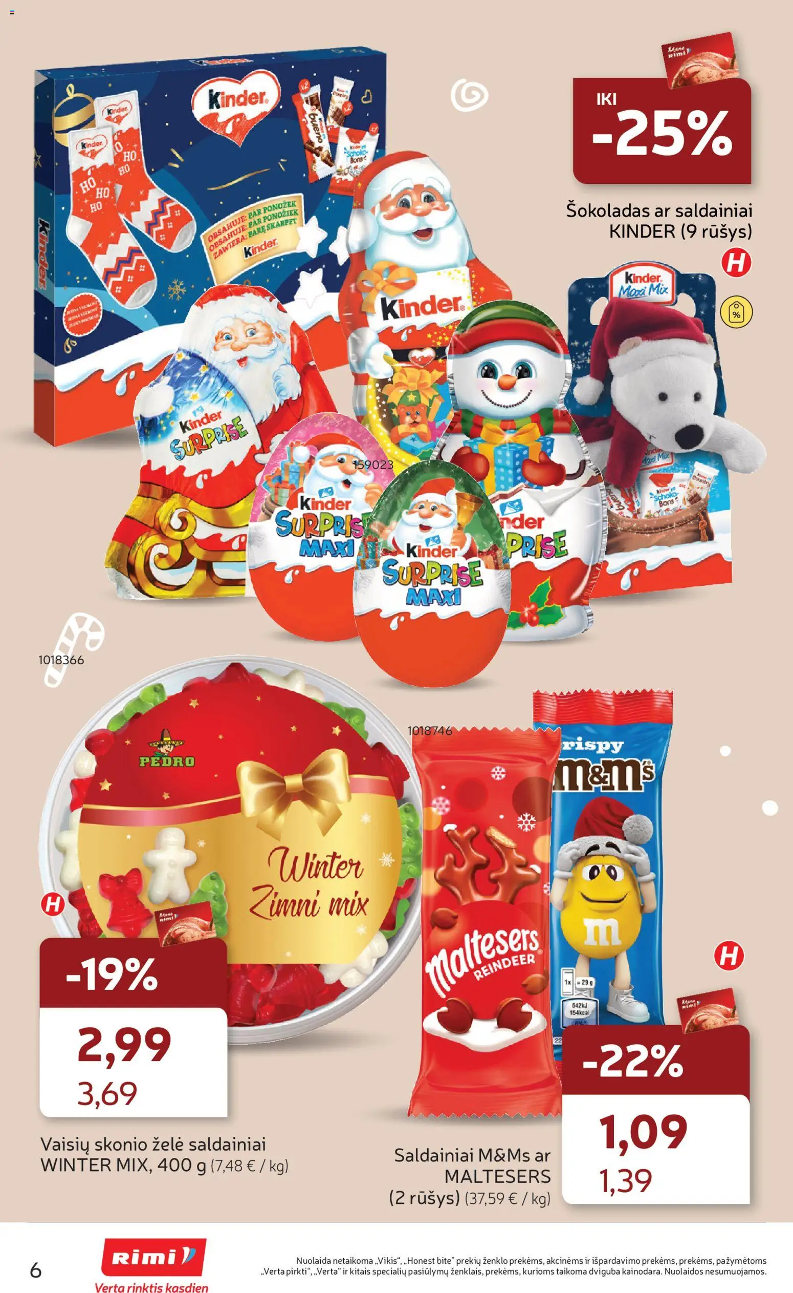 Rimi akcijos nuo 04.11.2025 | Puslapis: 6 | Prekių: Šokoladas, Saldainiai