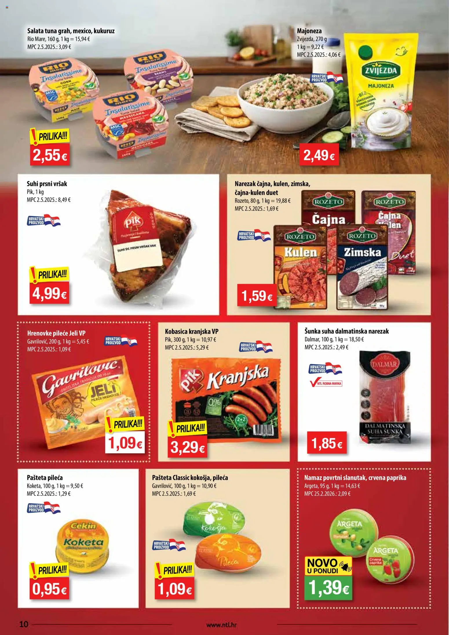 NTL katalog | vrijedi od 11.03.2026 | Stranica: 10 | Proizvodi: Narezak, Paprika, Pašteta, Kobasica