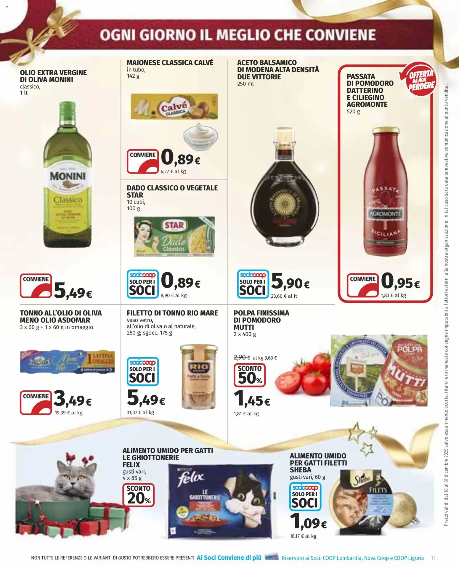 Volantino COOP del 18.12.2025 | Pagina: 11 | Prodotti: Pomodoro, Olio, Data, Olio extra vergine