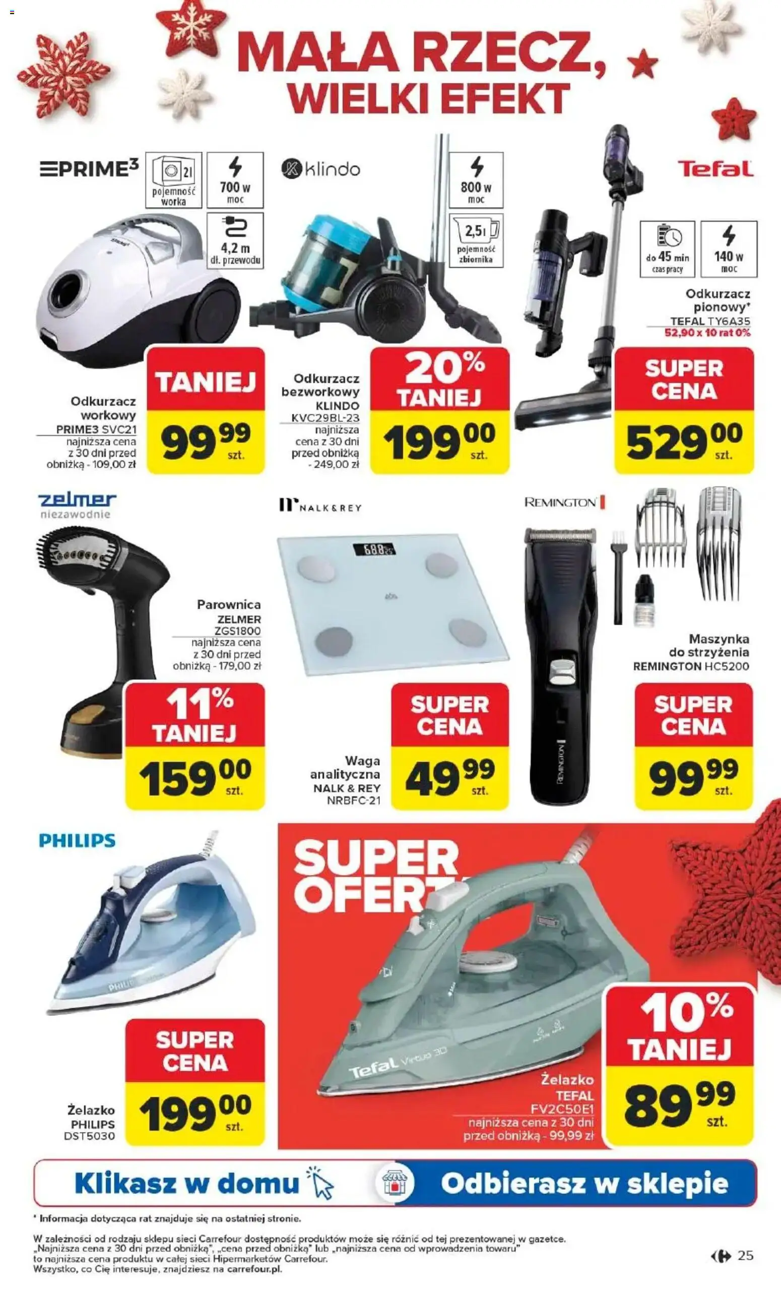Carrefour Gazetka - Święta spełnionych marzeń od 10.11.2025 | Strona: 26 | Produkty: Waga, Odkurzacz, Parownica, Tefal