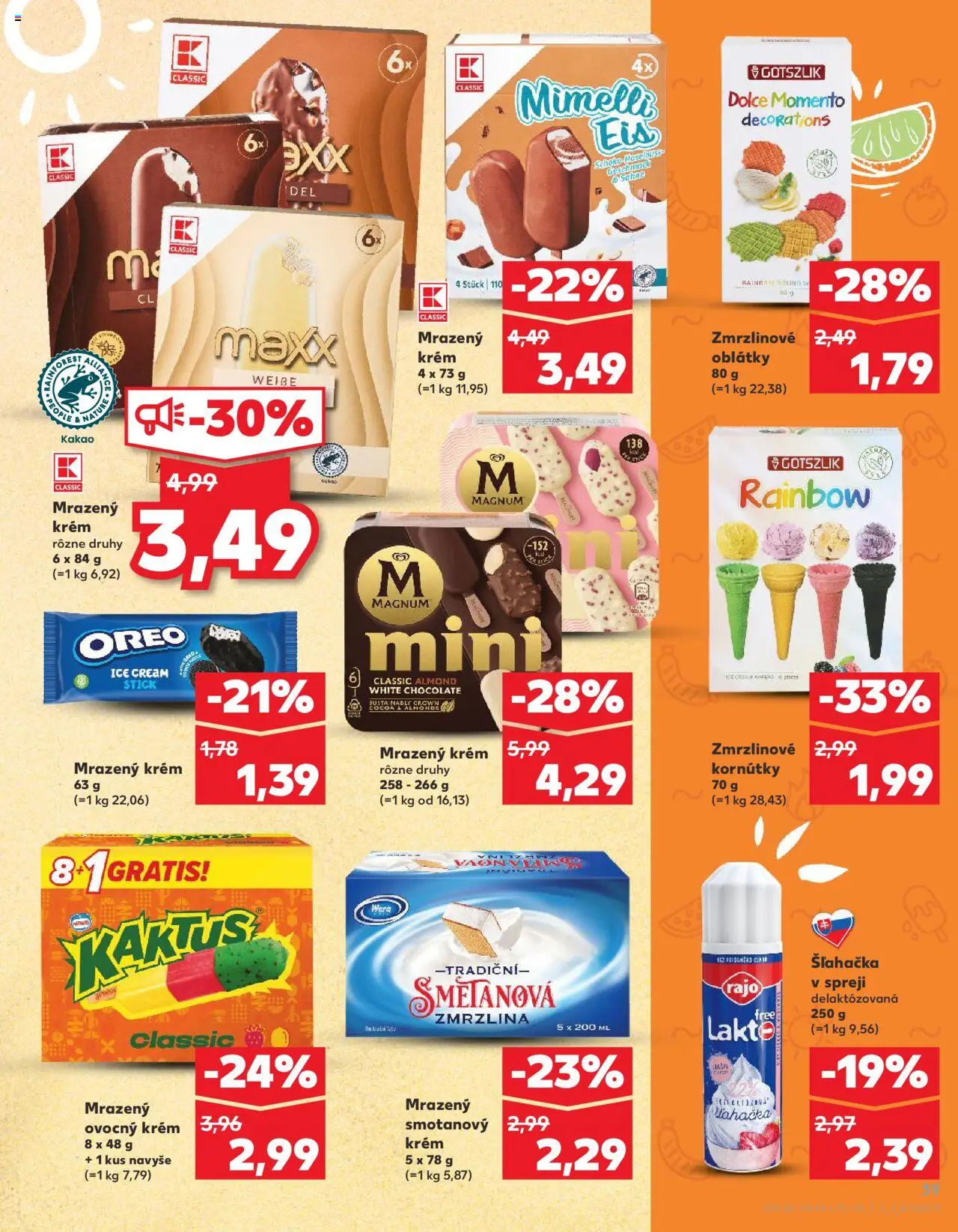Kaufland Bratislava-Avion │ platný od 21.08.2025 | Strana: 39 | Produkty: Magnum, Krém, Šľahačka, Kakao